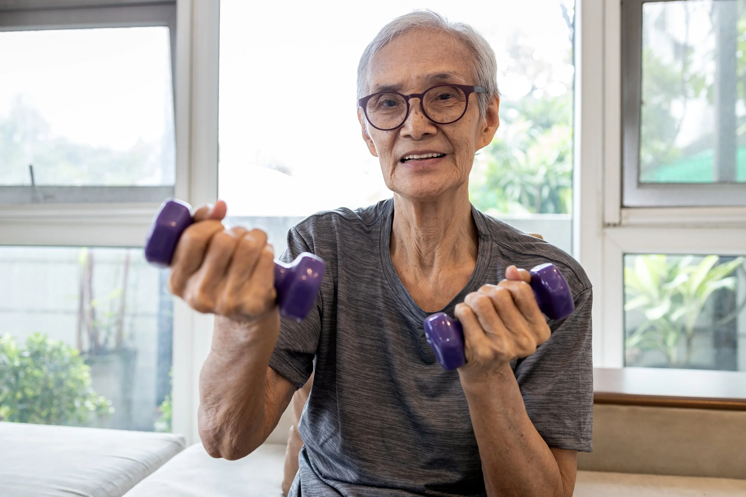 older woman exercising