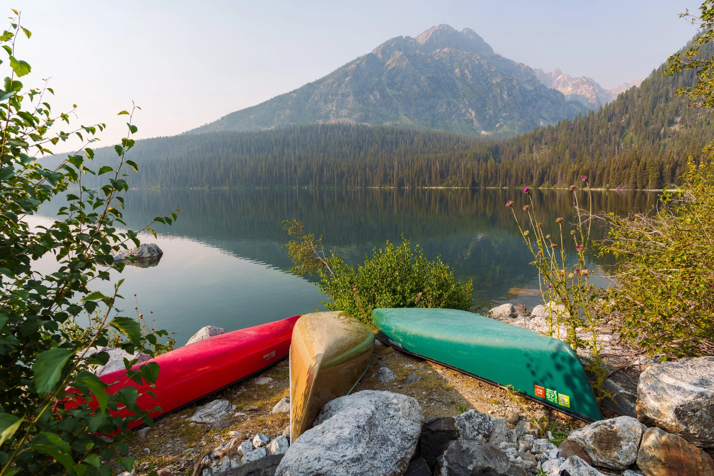 Mount Moran Canoe Leigh Lake