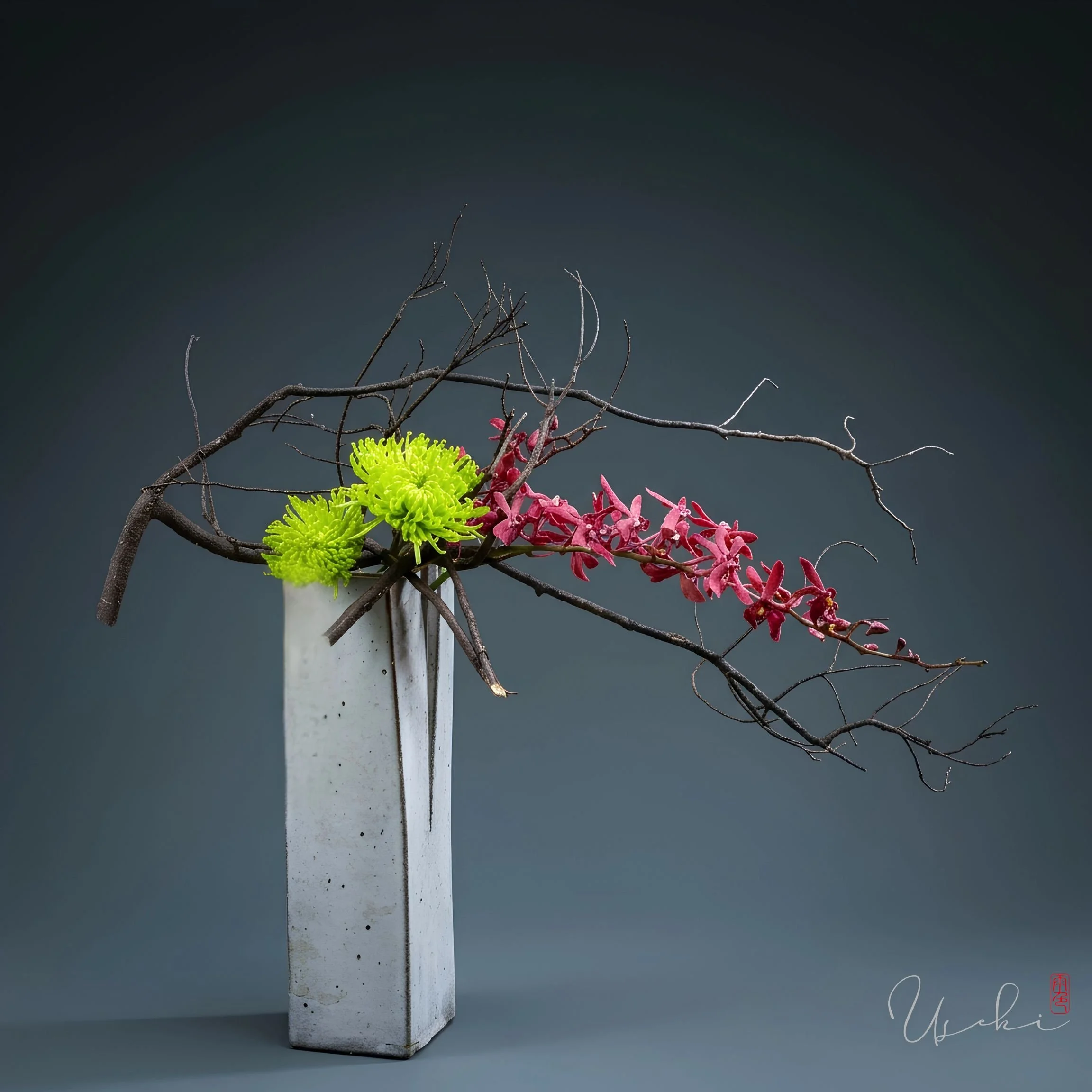 Sogetsu Ikebana modern container design showcasing multi-dimensional perspective