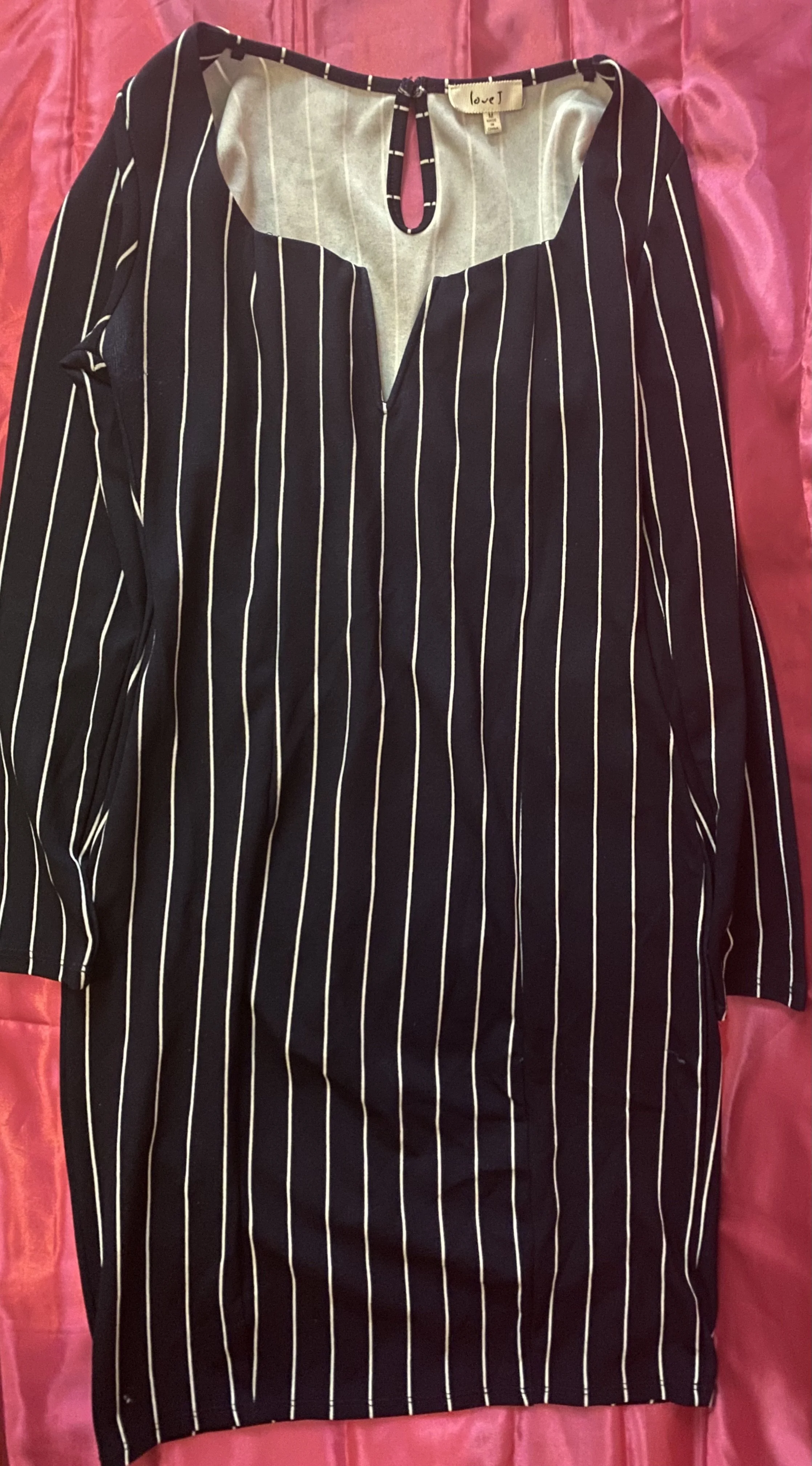 Navy Blue Pinstripe Dress $10 OFF