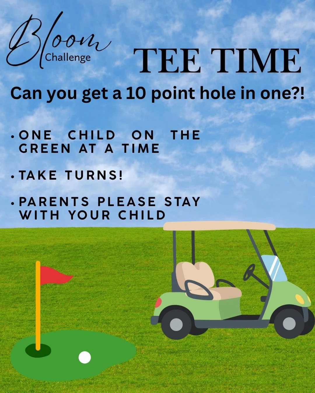 It&rsquo;s TEE TIME! ⛳️ 
Check out our Bloom Challenge of the day, located in the downstairs workshop area ALL day today!

Can you get a 10 point hole in one?!

#eagleriveralaska #golf #kids #coffee #family