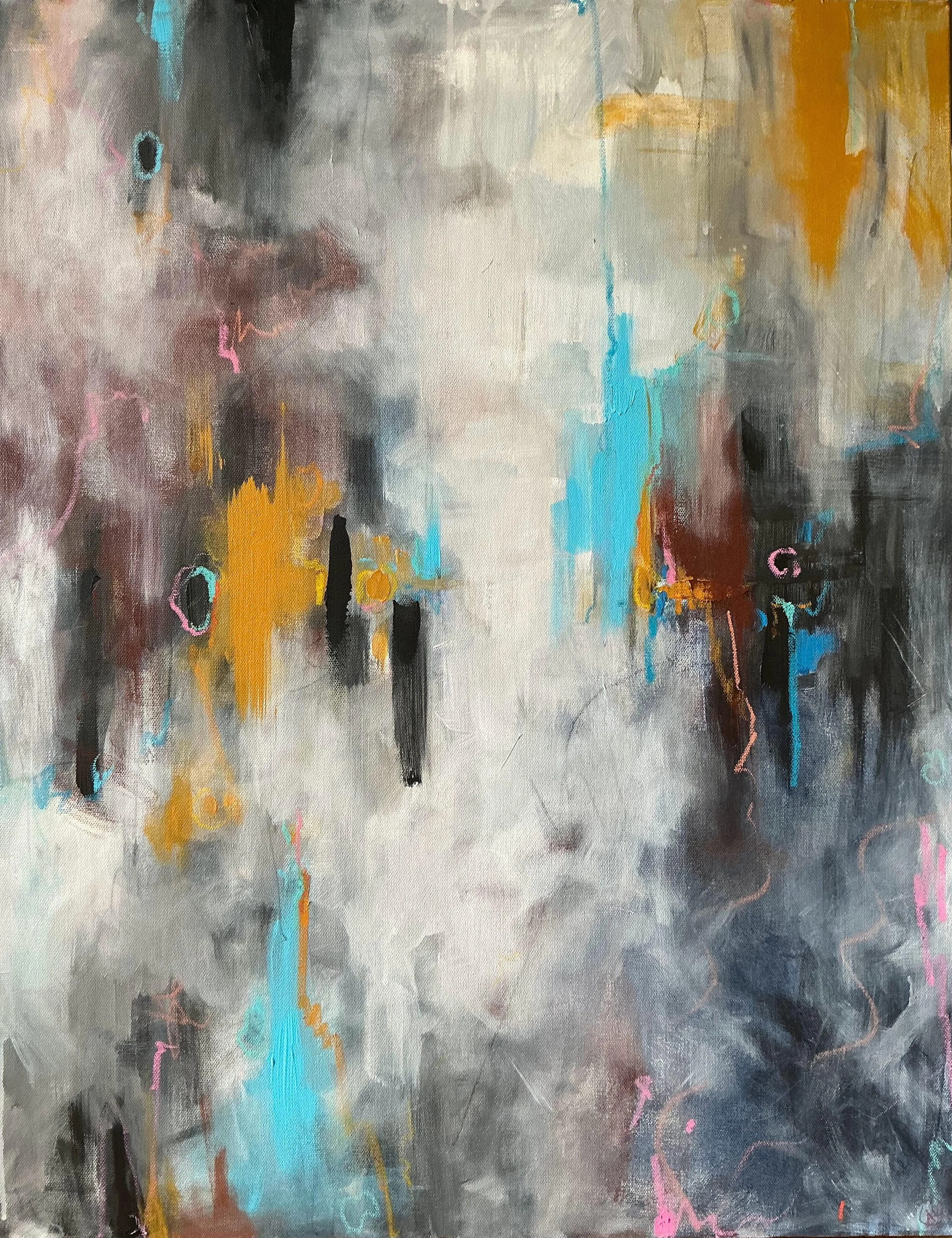 "Liminal Space"
24x36
Acrylic, Charcoal, Pastel on Canvas
2025