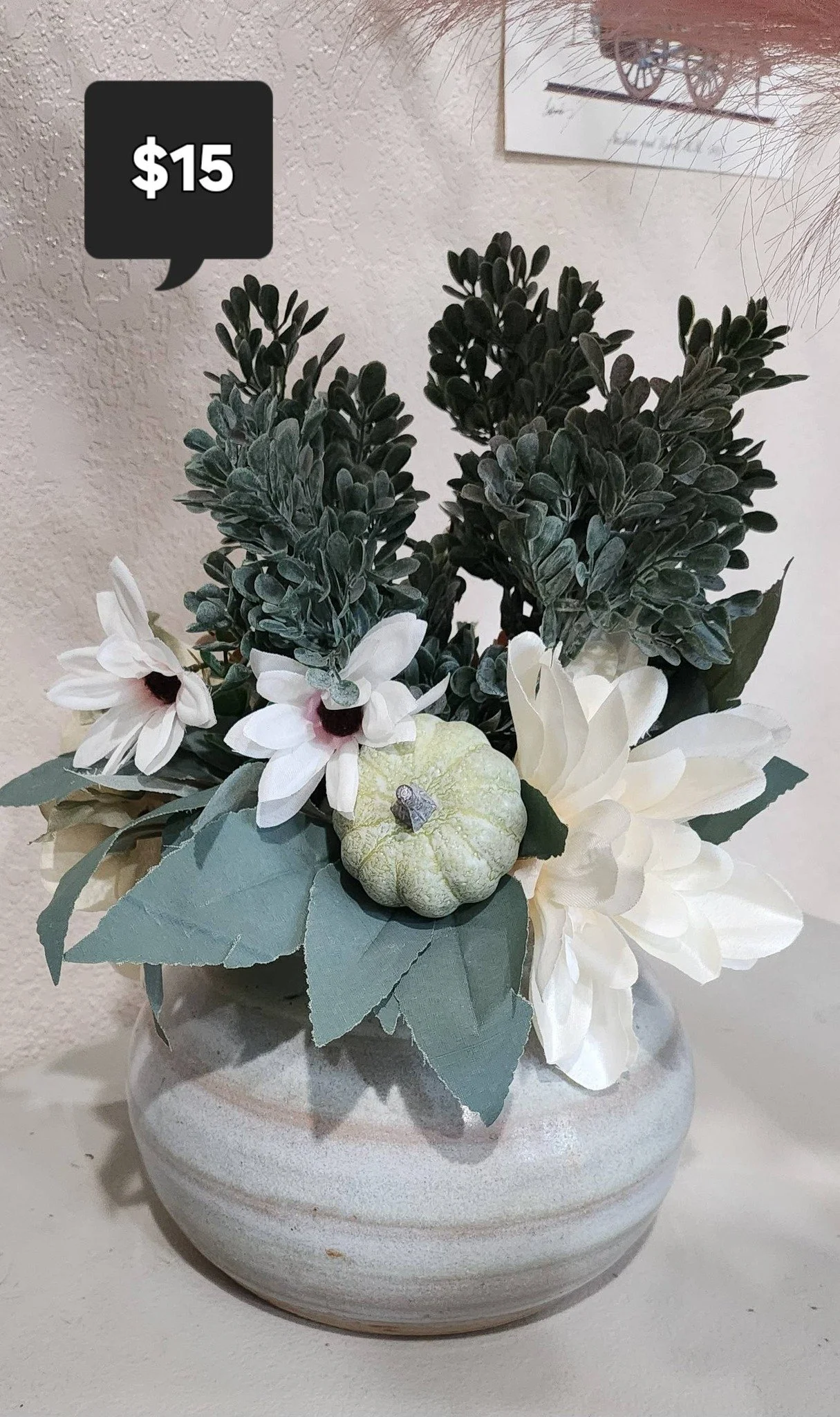 Chic Harvest Floral Arrangement in Ceramic Vase