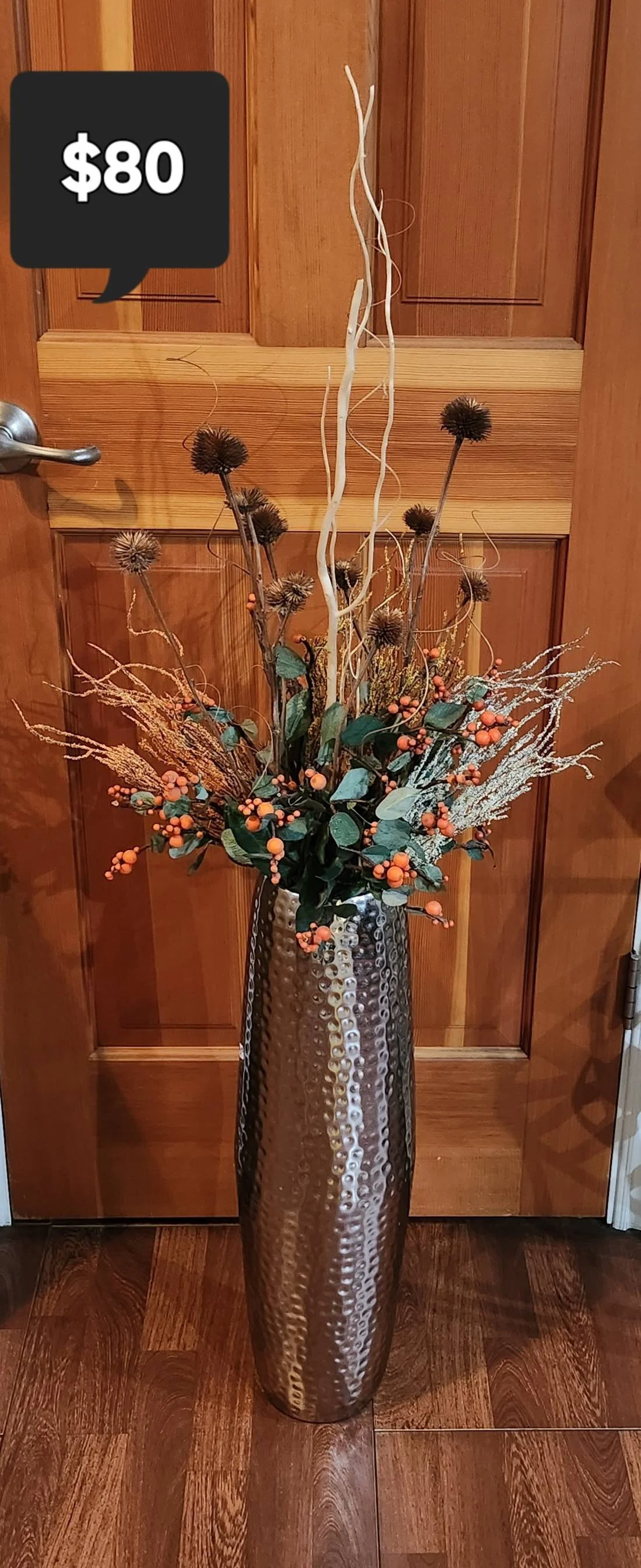 Autumn Elegance Bronze Vase Arrangement