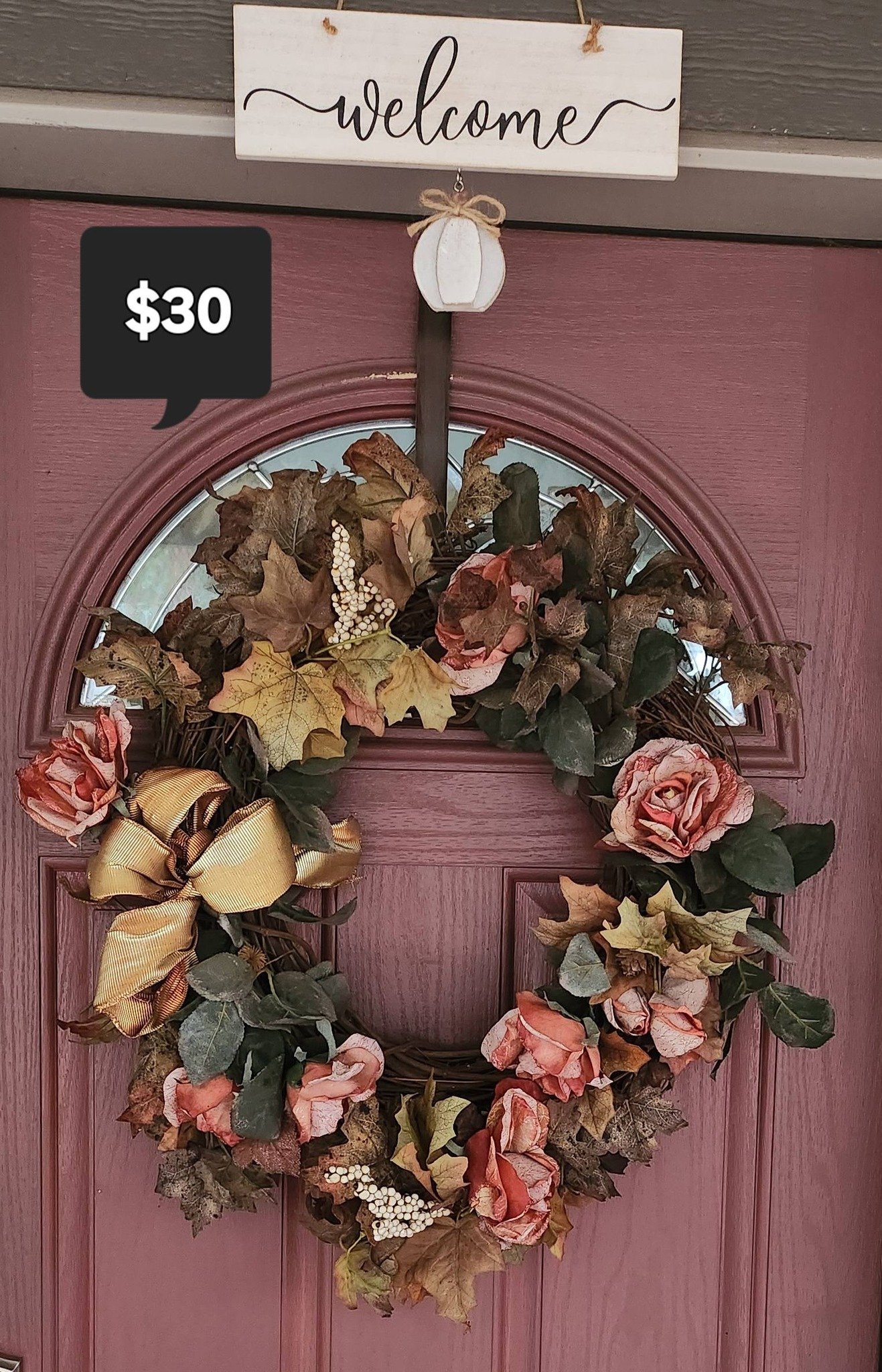 Autumn Floral Welcome Wreath