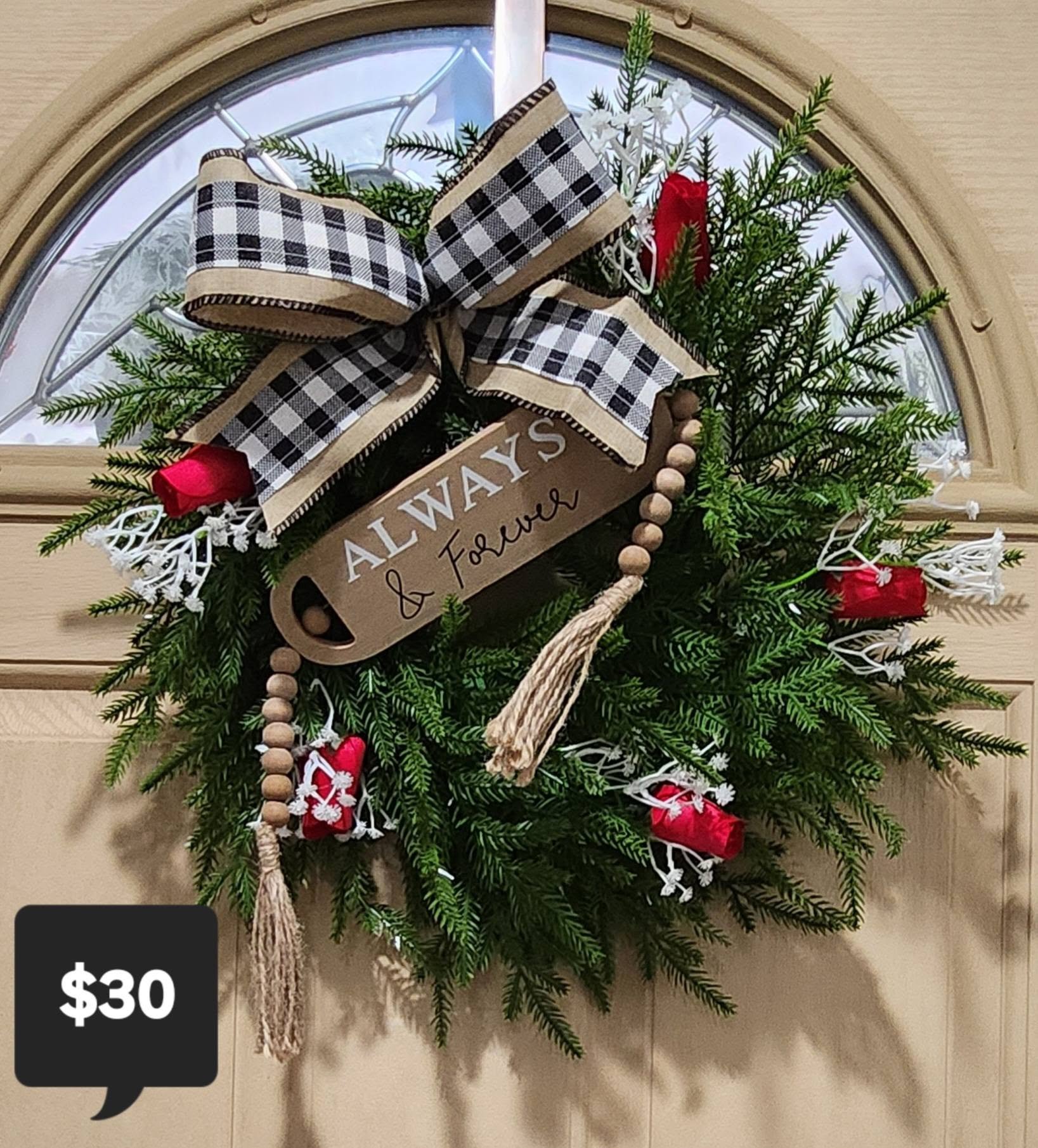 'Always & Forever' Evergreen Charm Wreath