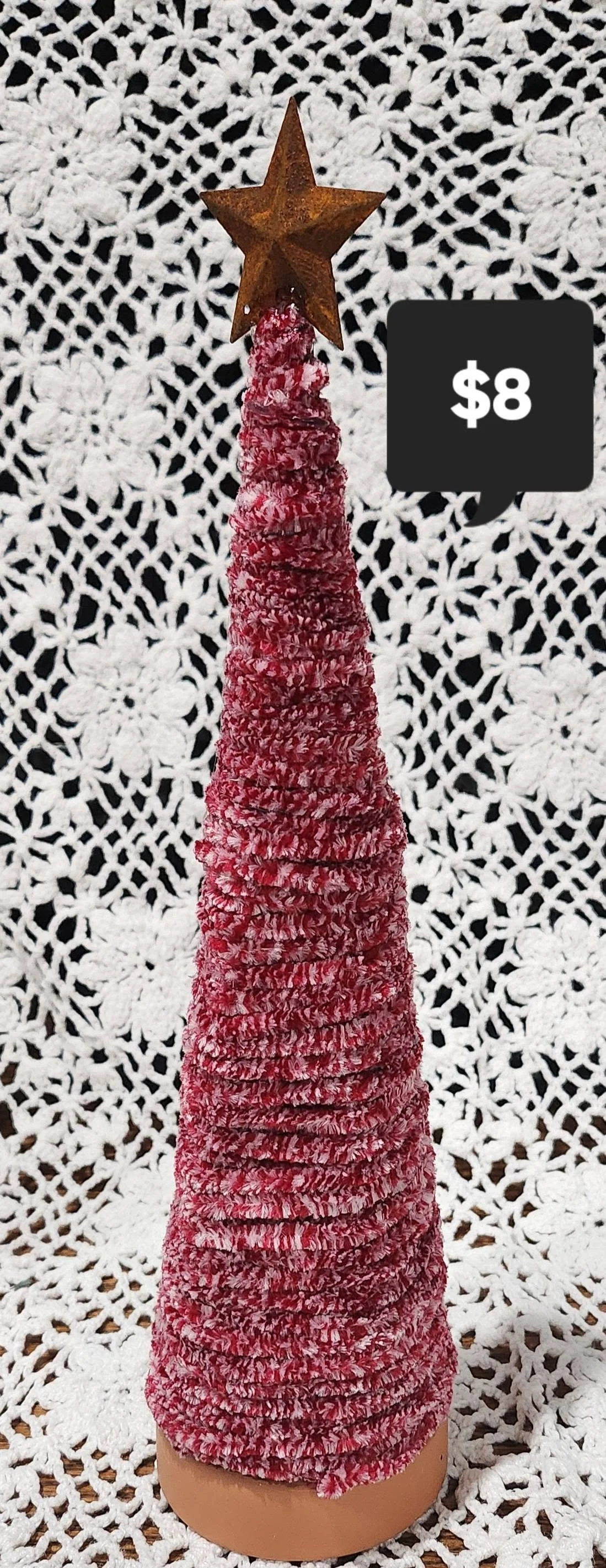 Knitted Mini Christmas Tree with Star Topper