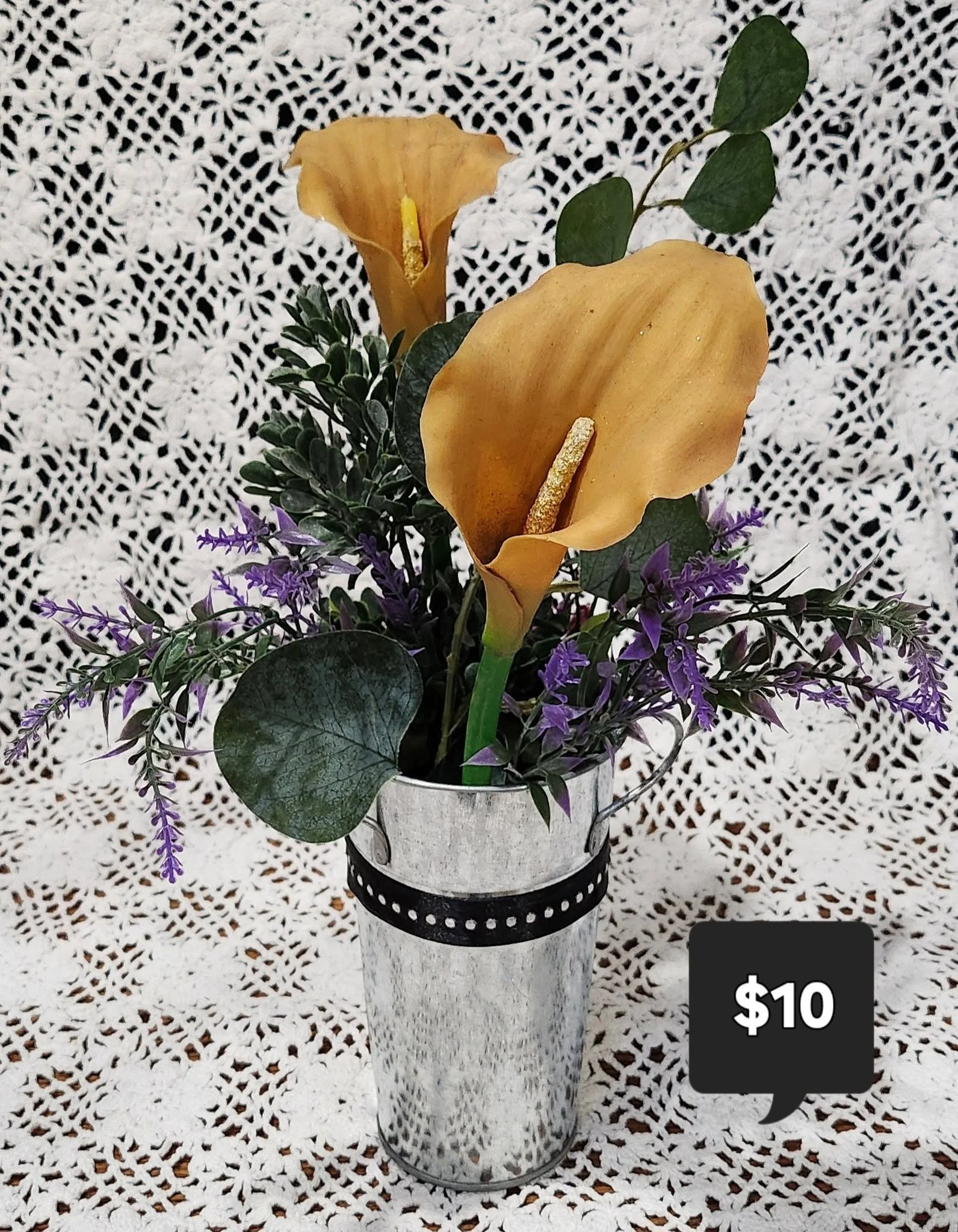 Rustically Chic Calla Lily Arrangement