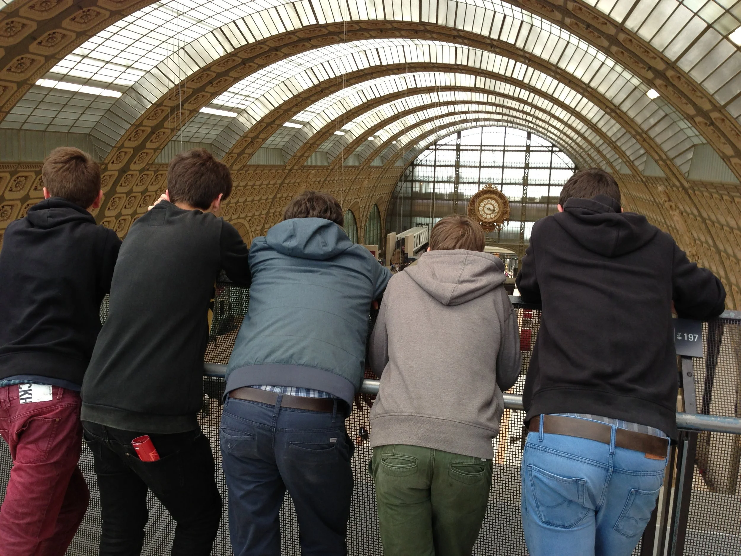 Teens looking at time