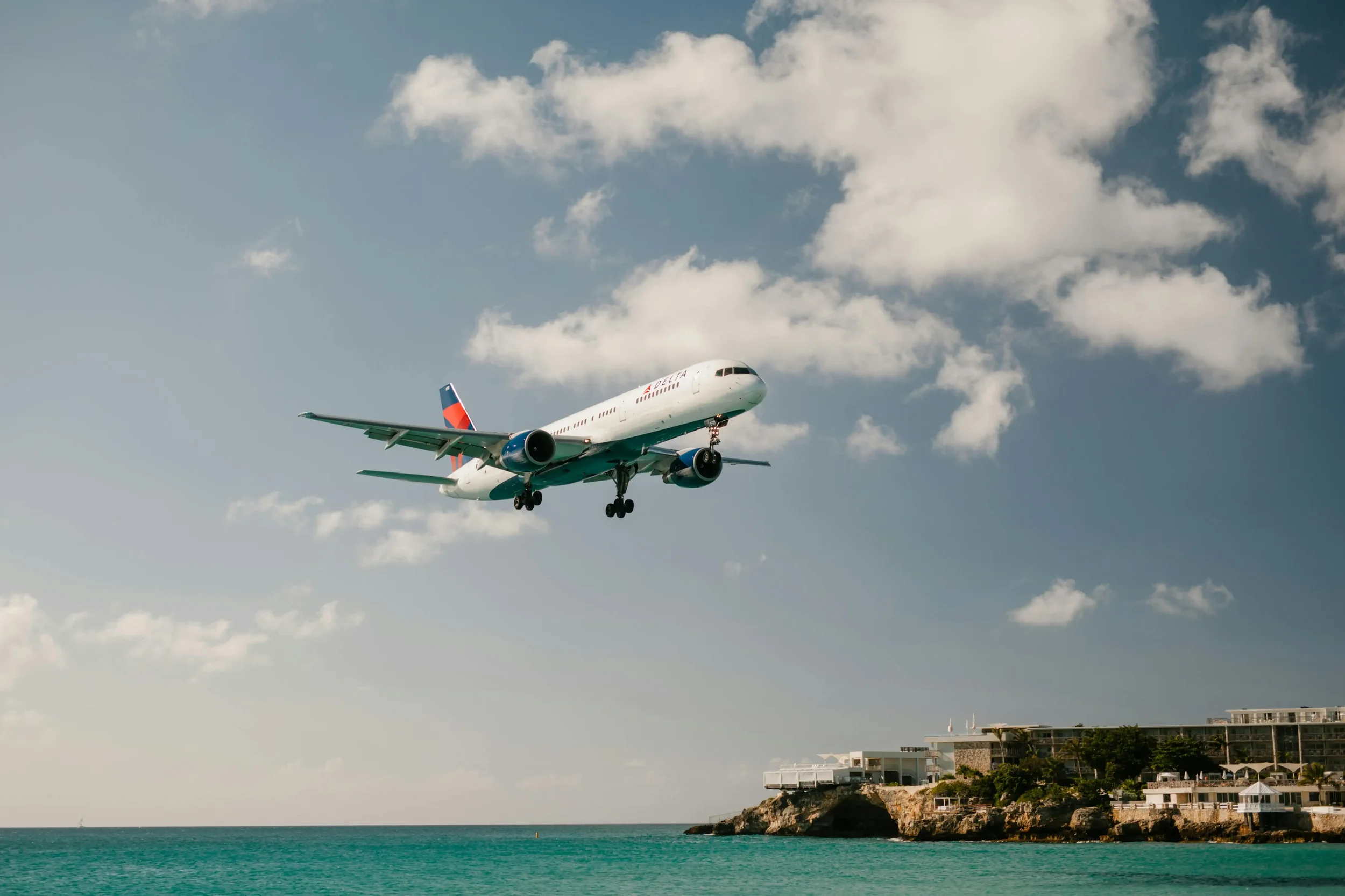 Commercial aircraft on final approach arriving in Jamaica where all international flights require aircraft disinsection documentation