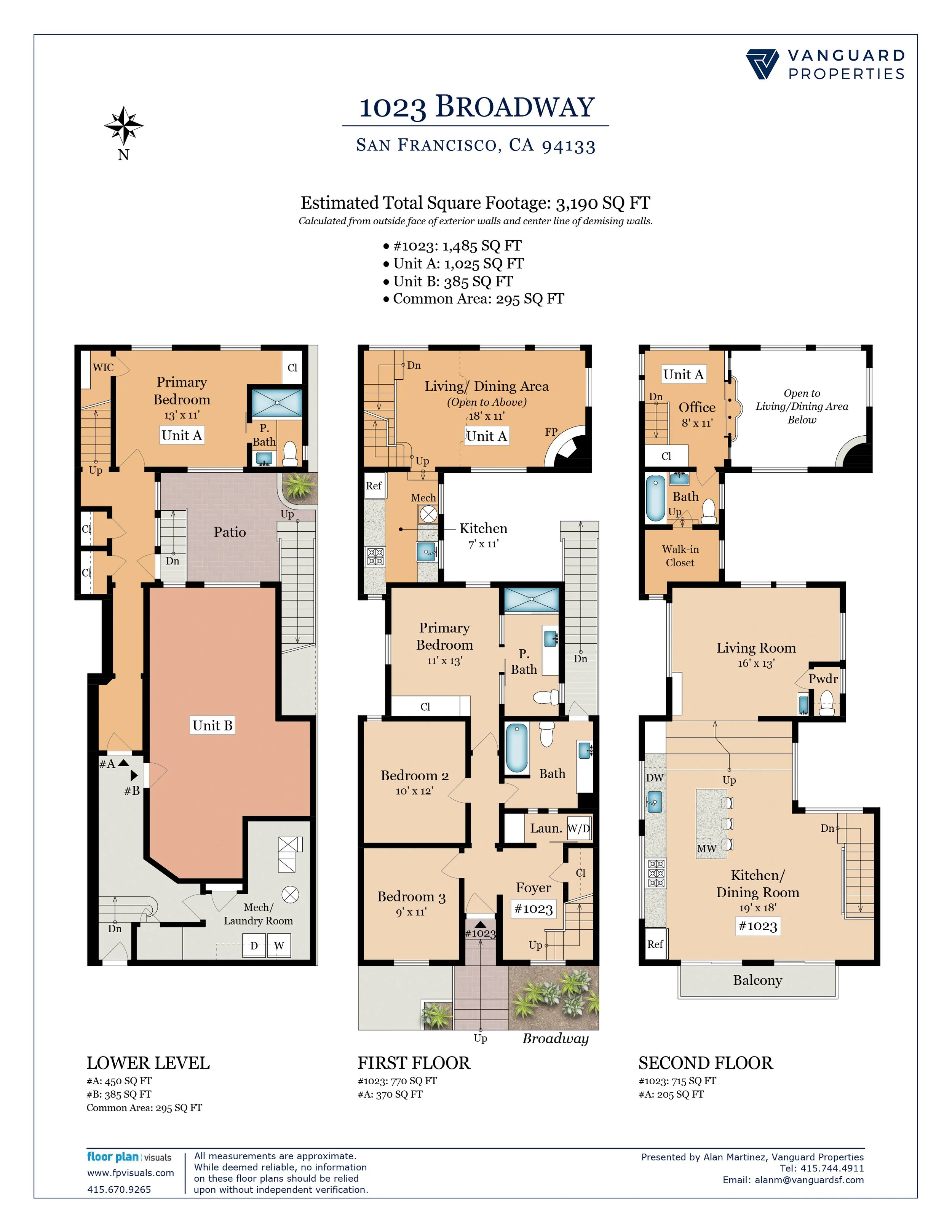 Floor plan of a multi-story residential building with rooms labeled by function and dimensions, including bedrooms, bathrooms, kitchen, living areas, and utility rooms.