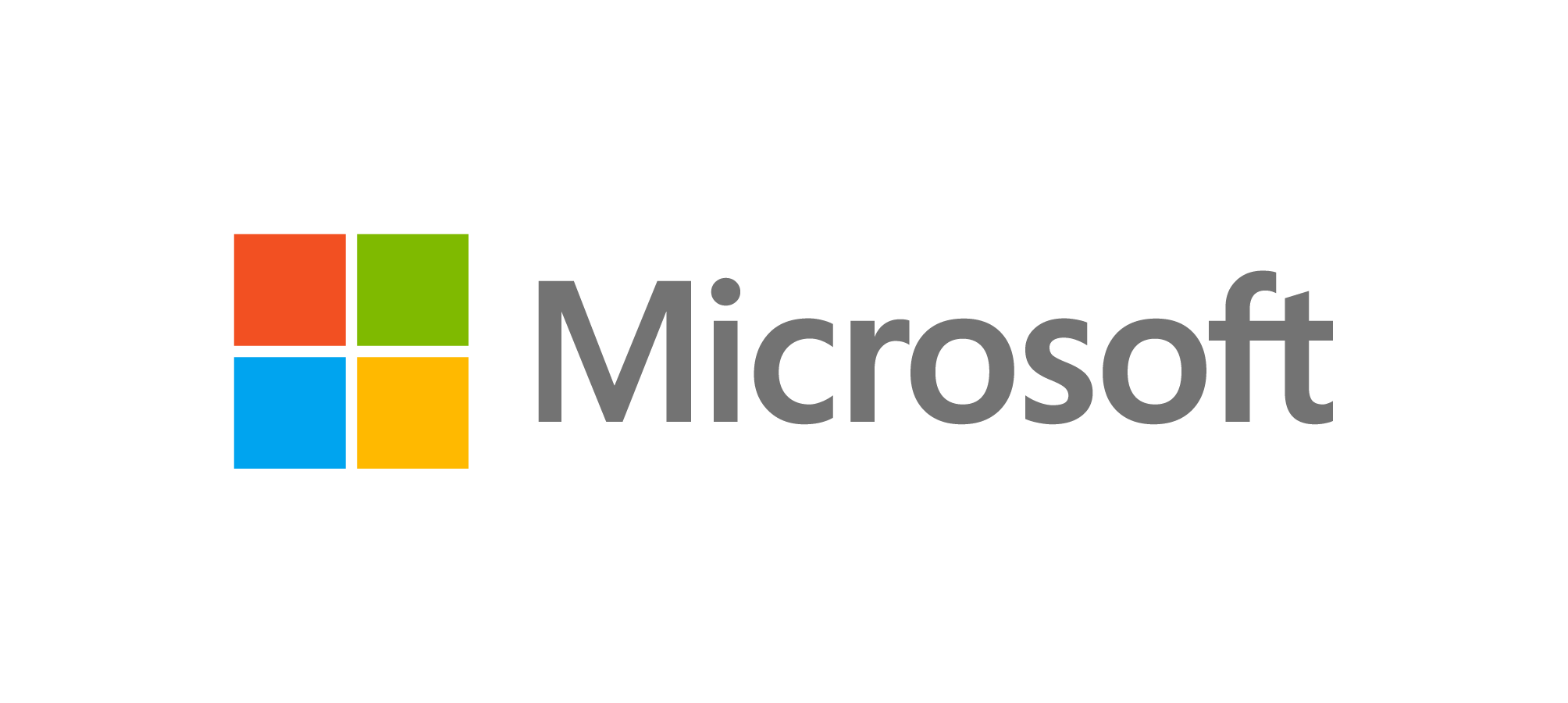Microsoft logo with four colored squares and the word 'Microsoft' in gray text.