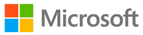 Microsoft logo featuring the window icon at the beginning of the logo followed by the wordmark logo that says "Microsoft"