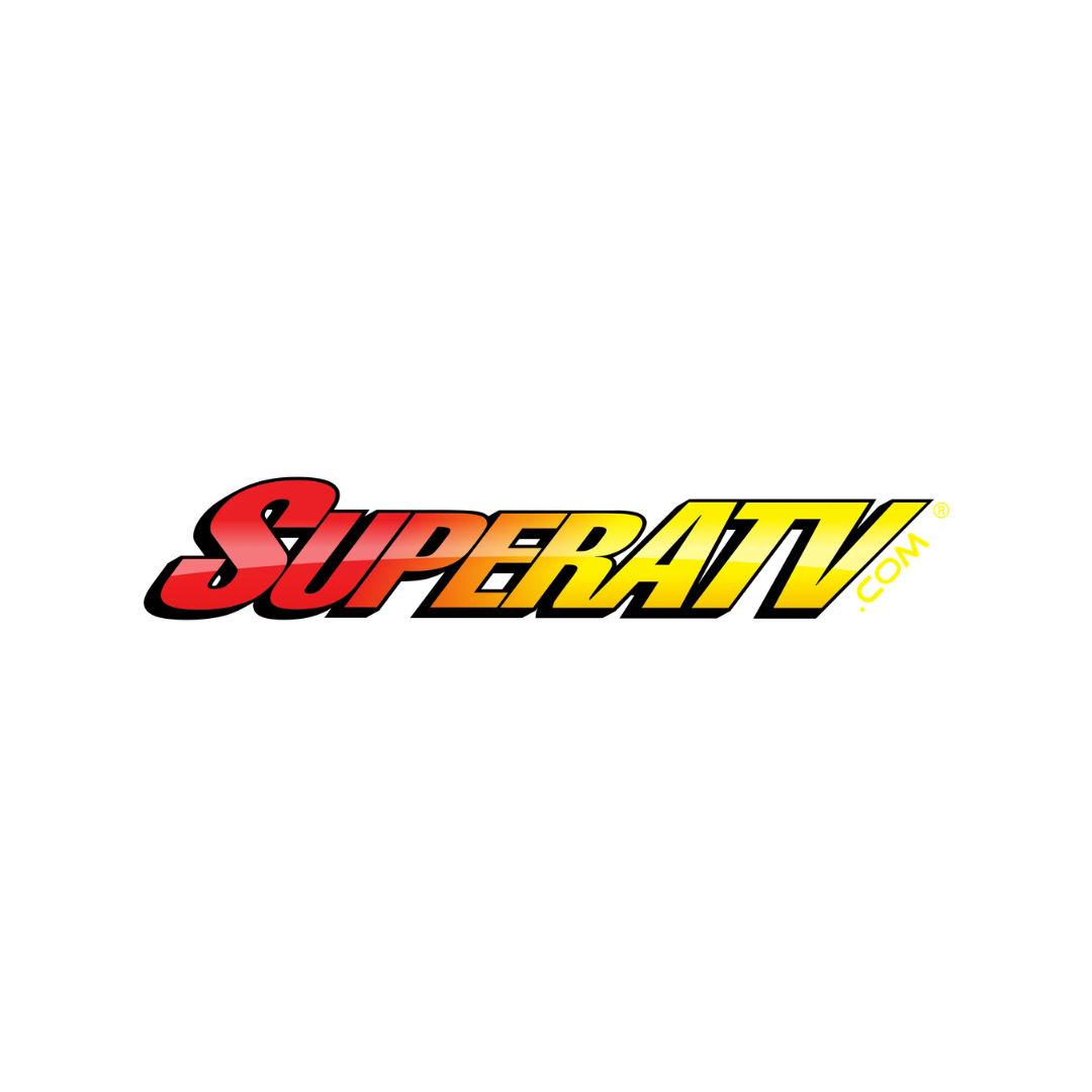 SuperATV logo in red, yellow, and black text on a white background.