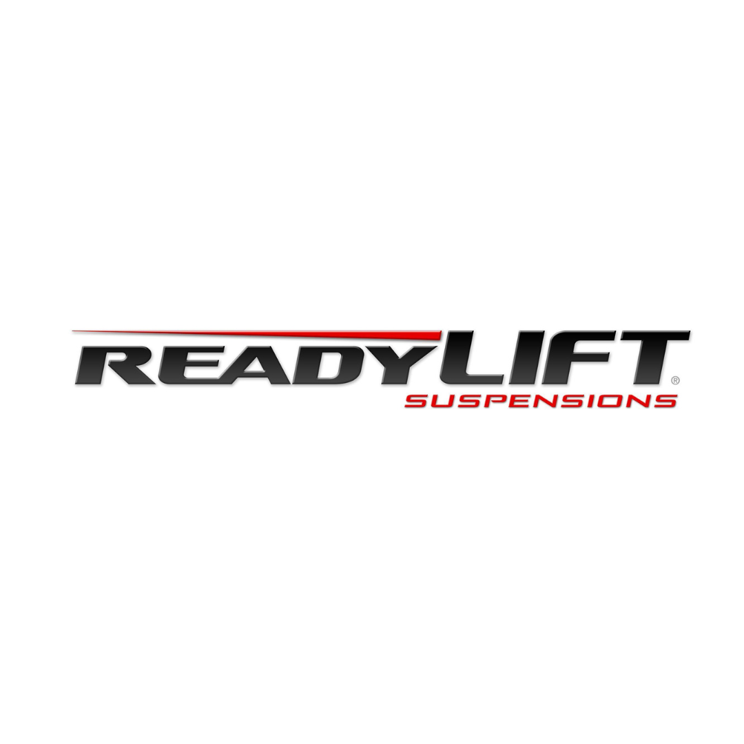 Logo for ReadyLift Suspensions with black and red text on a white background.
