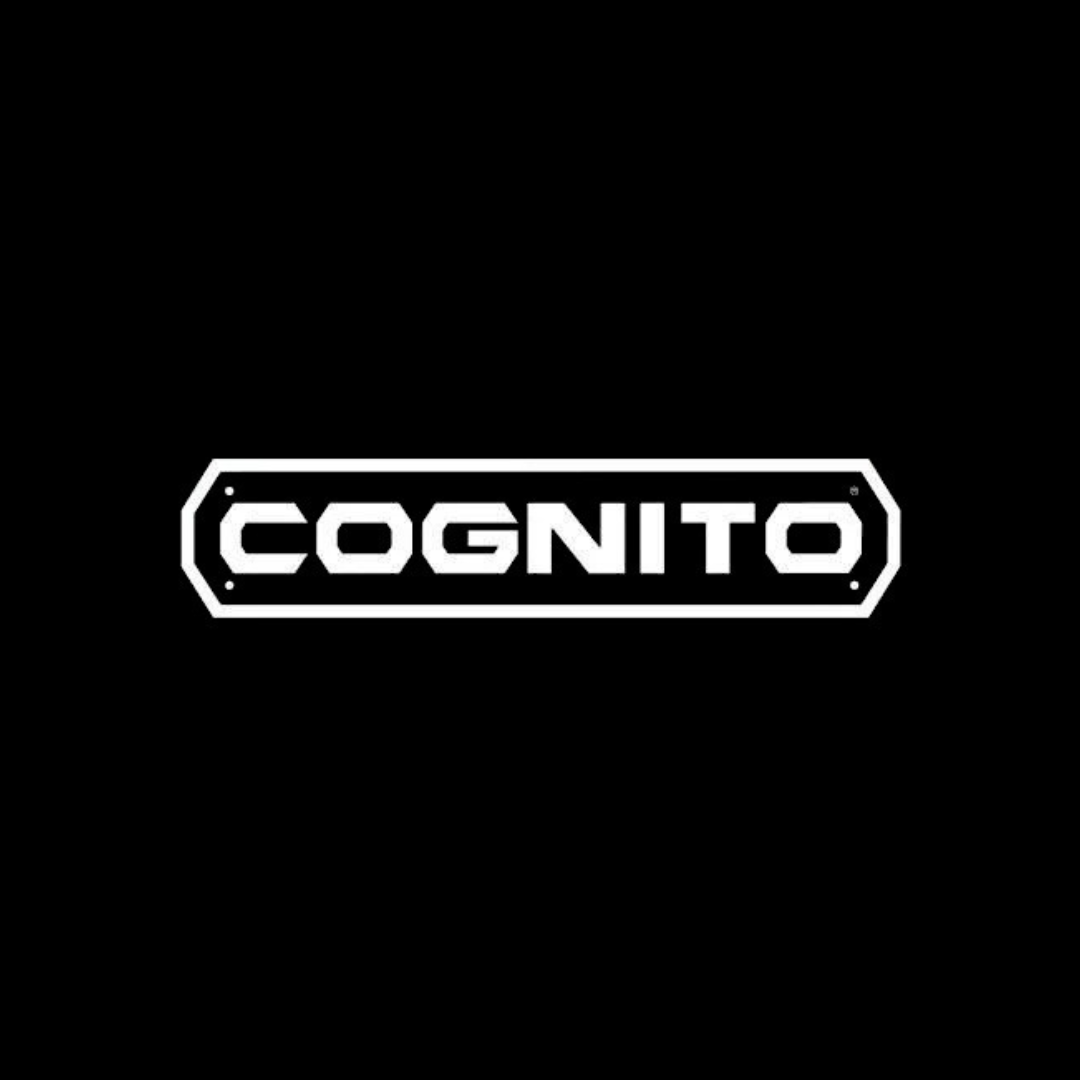 Black background with the word 'COGNITO' in bold, white, stylized letters inside a white outlined box.