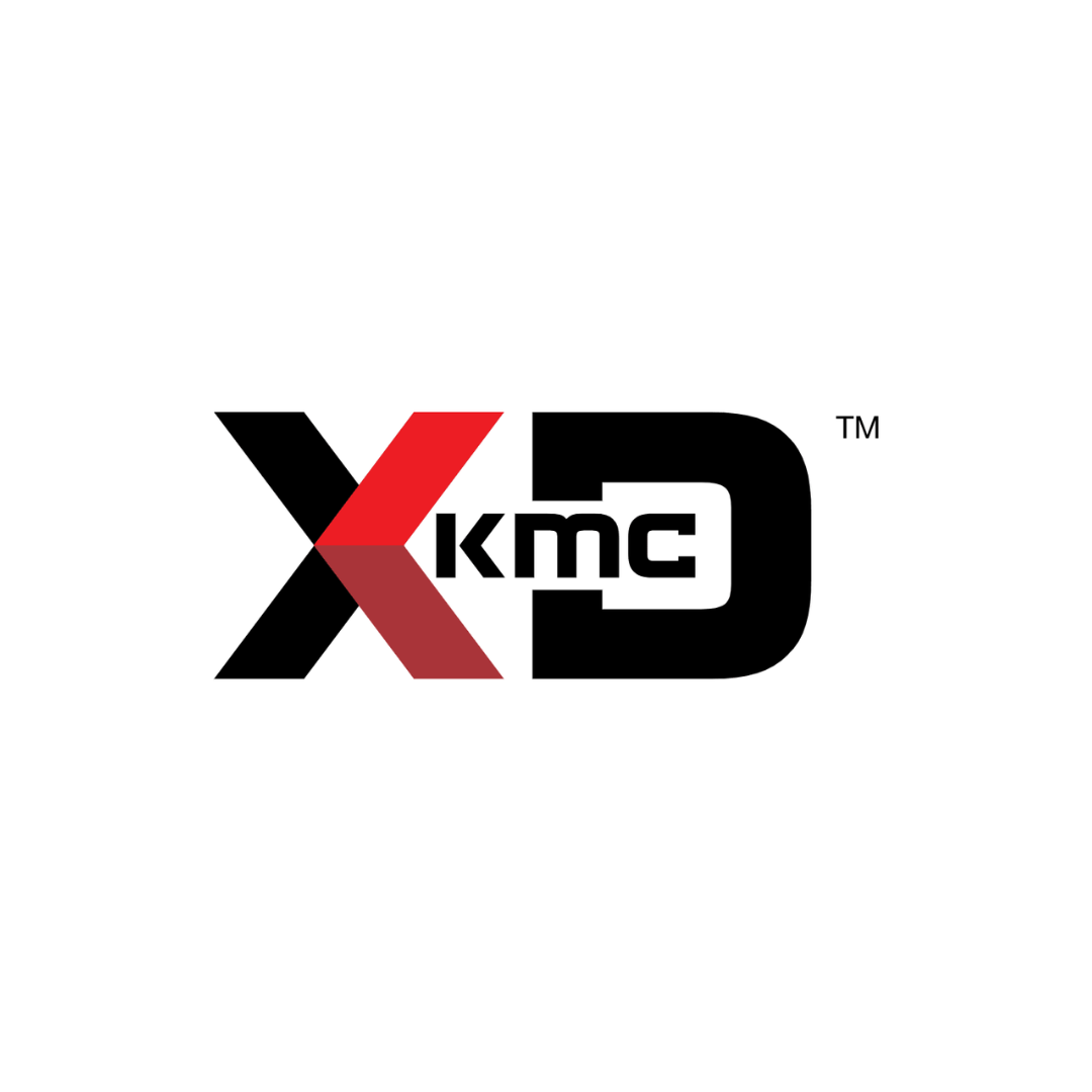 X KD logo with black, red, and dark red colors on a white background.