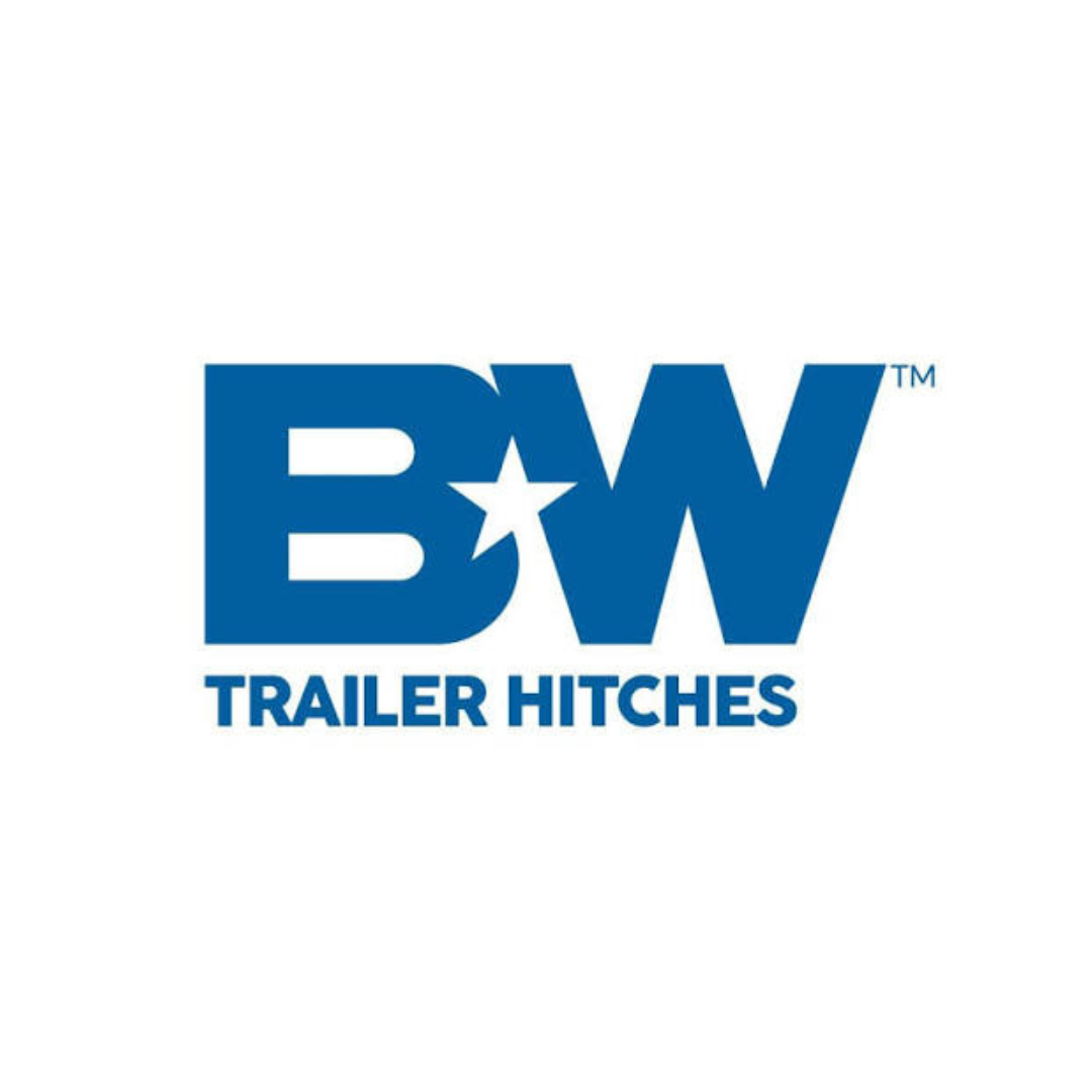 Blue logo with large letters 'BW', a star in the middle, and the words 'Trailer Hitches' underneath.