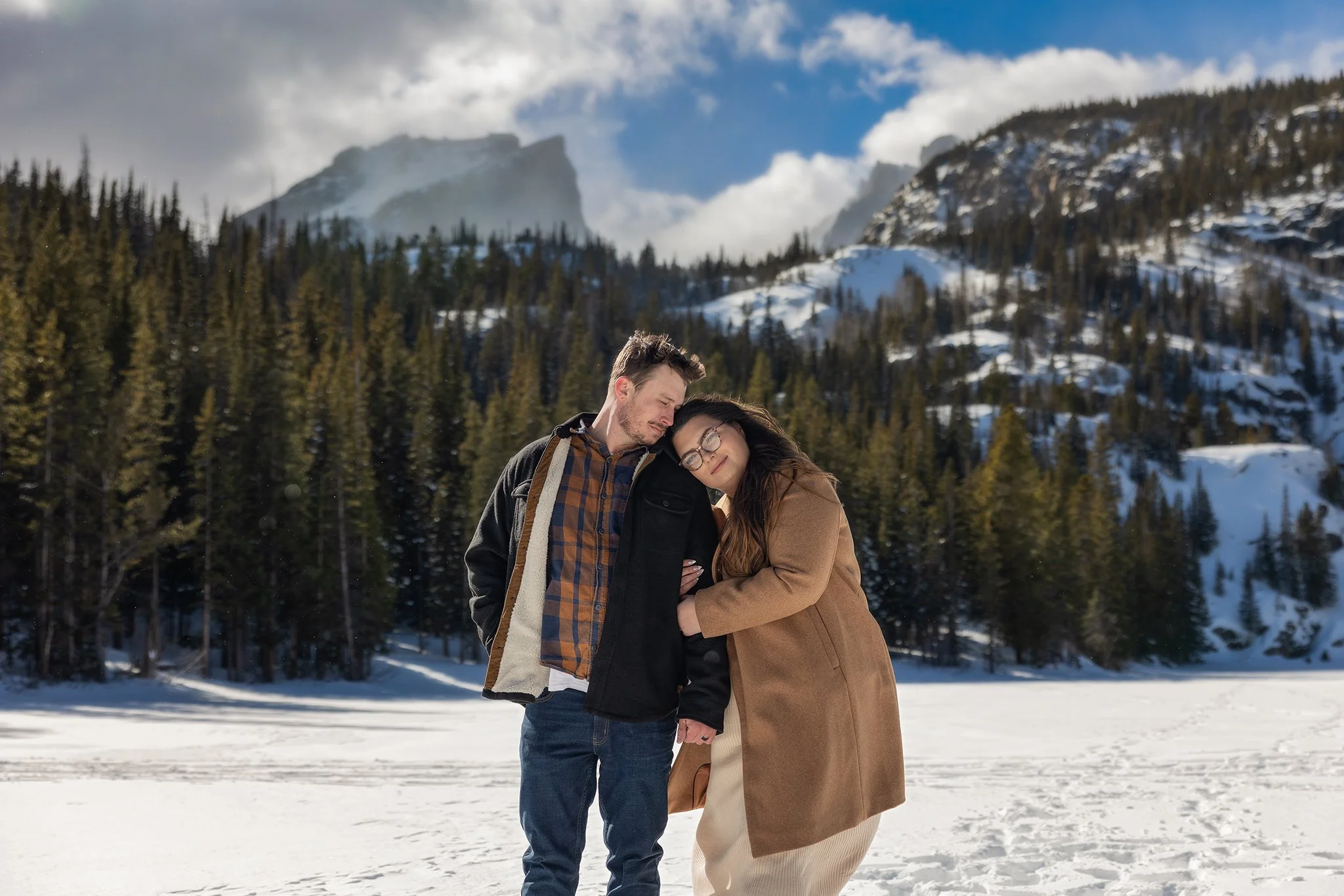 The best part about winter in Rocky is we get to stand on the frozen lake for photos (Bear Lake).