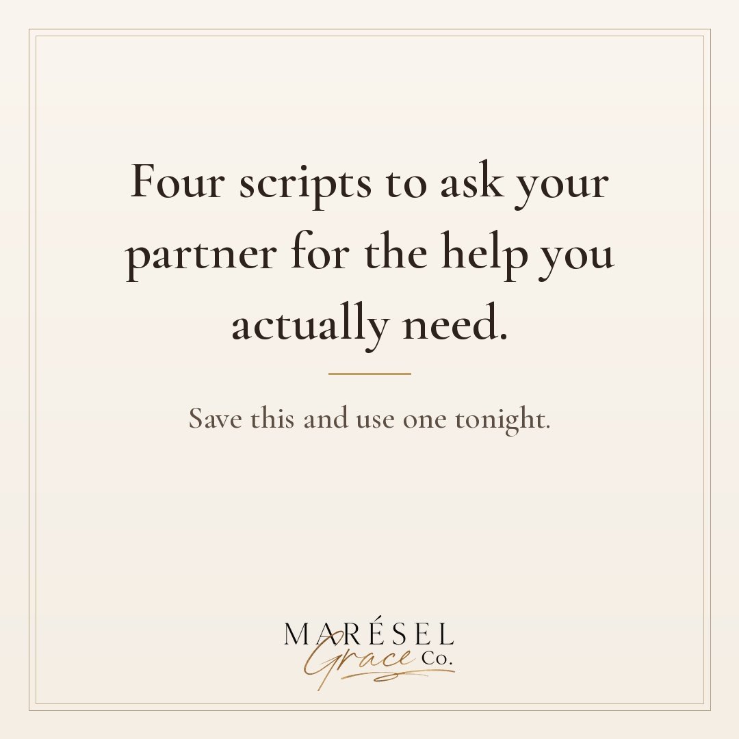 Four scripts to ask your partner for the help you actually need, without starting a fight or resorting to a guilt trip to get there. 

I need thirty minutes alone tonight, can you take over completely. 

Can you handle bedtime tonight so I can just b