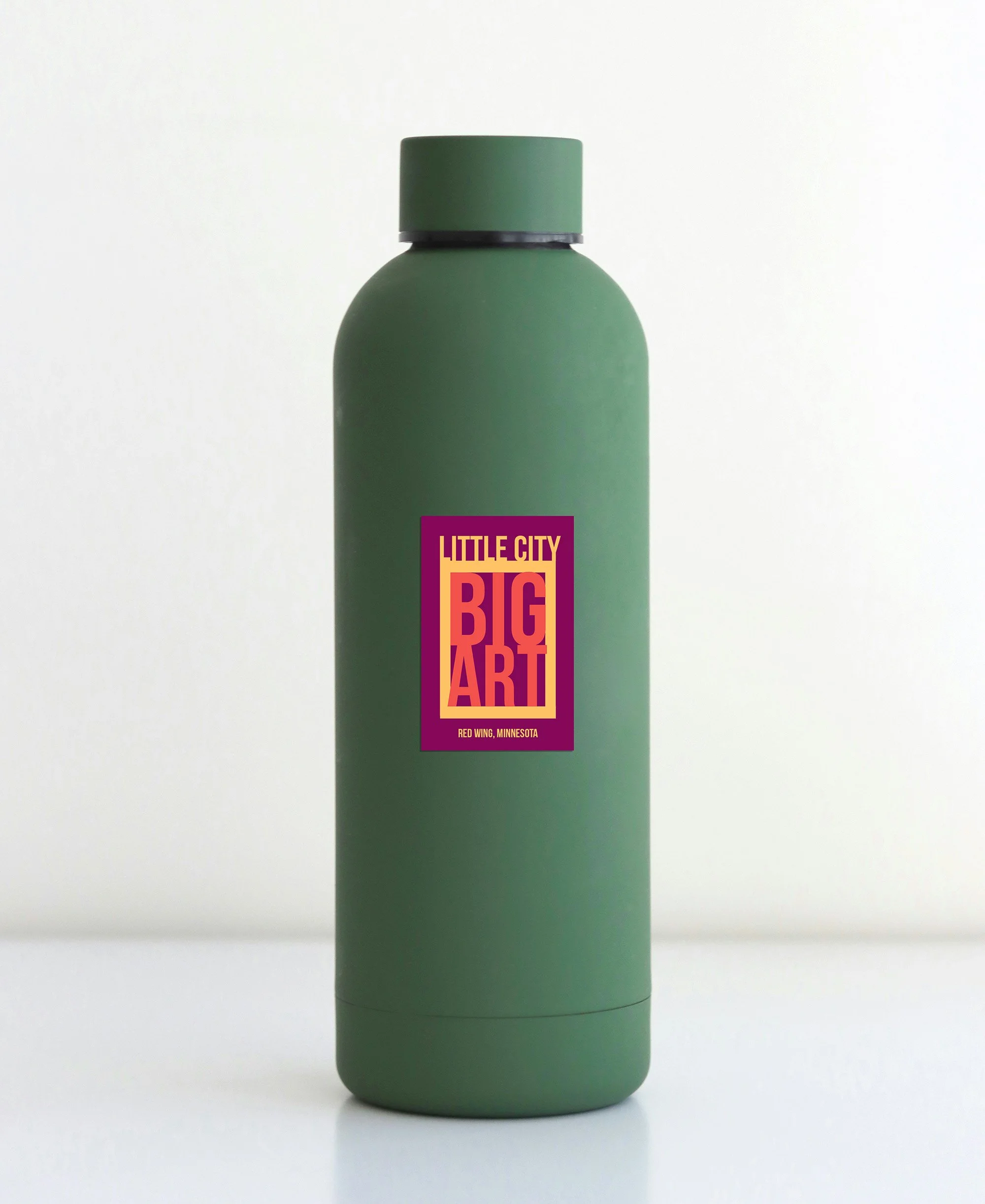 Sticker shown on water bottle