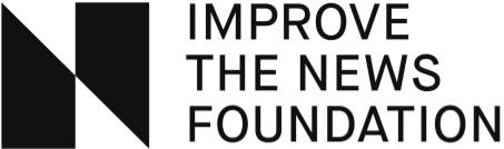 Logo of the Improve The News Foundation, featuring a black stylized triangle and text.