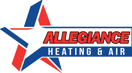 Allegiance Heating & Air logo featuring a star with red, blue, and white colors and bold text.