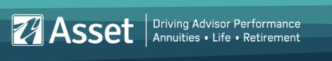 Asset logo with text 'Driving Advisor Performance, Annuities, Life, Retirement' on teal background.