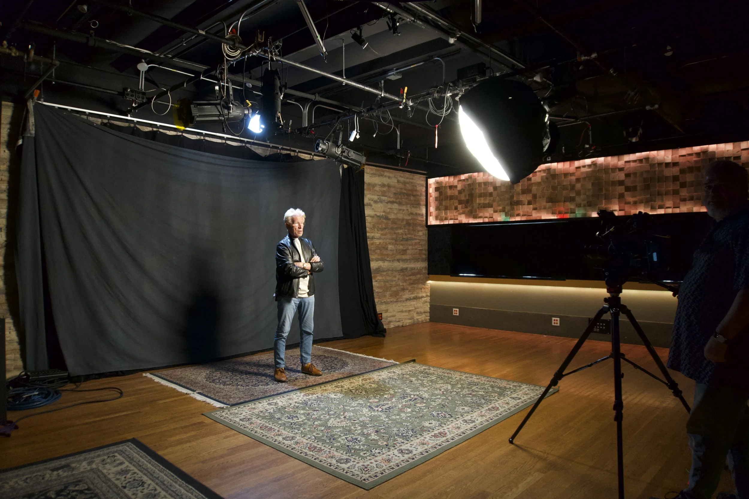 narwhal video studio black curtain interview