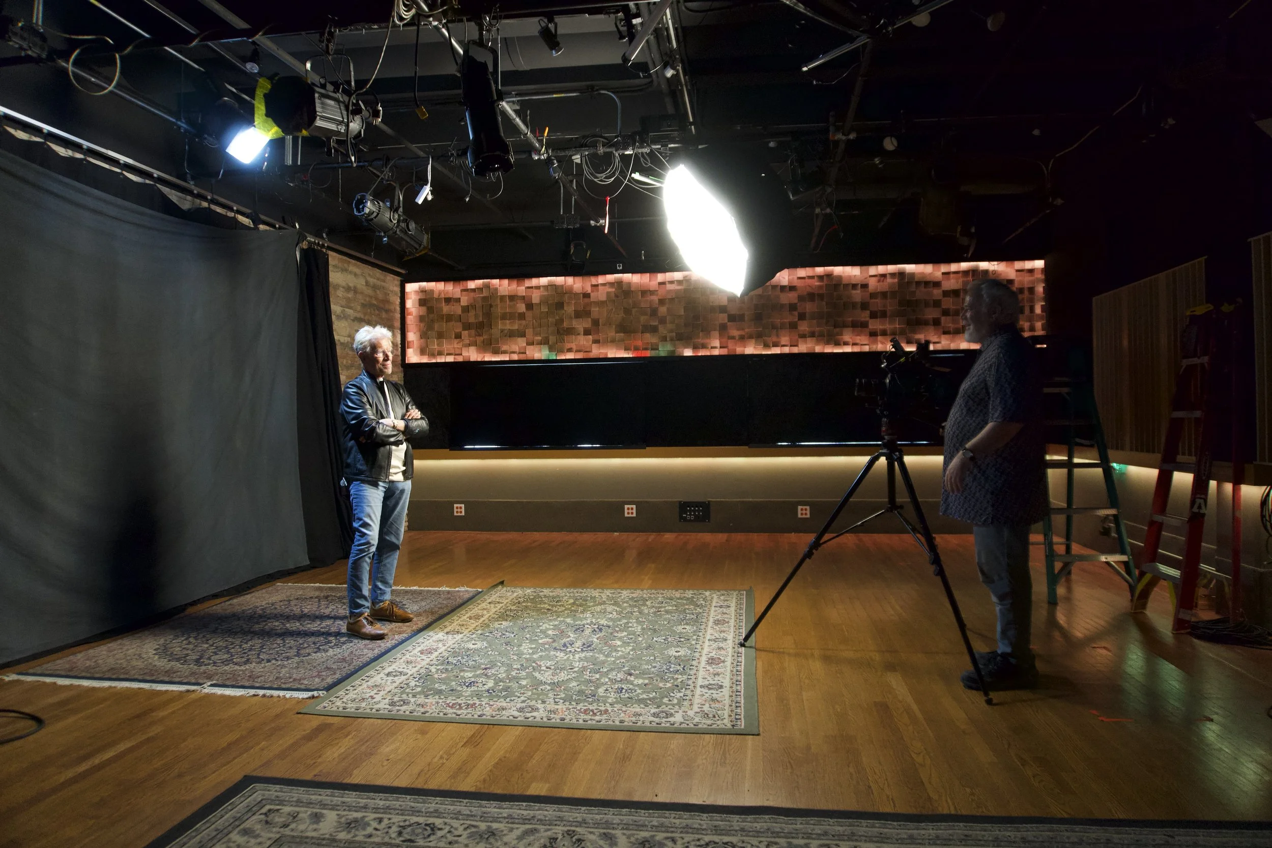 narwhal video studio black curtain interview