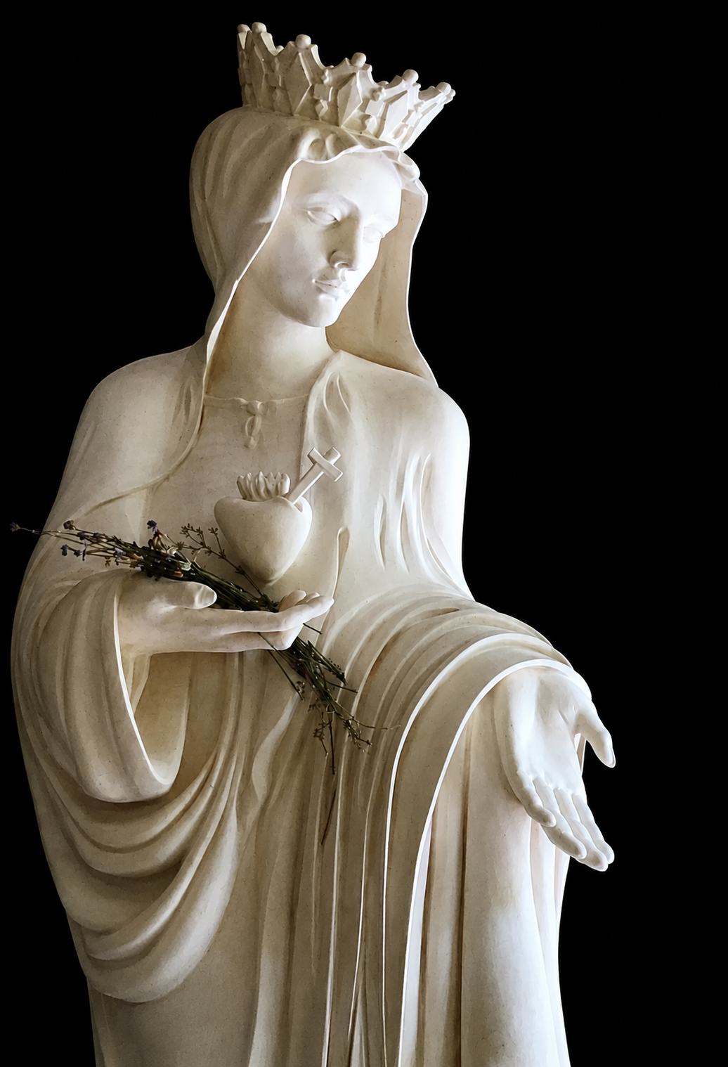 Statue Vierge en pierre Jean Fournols