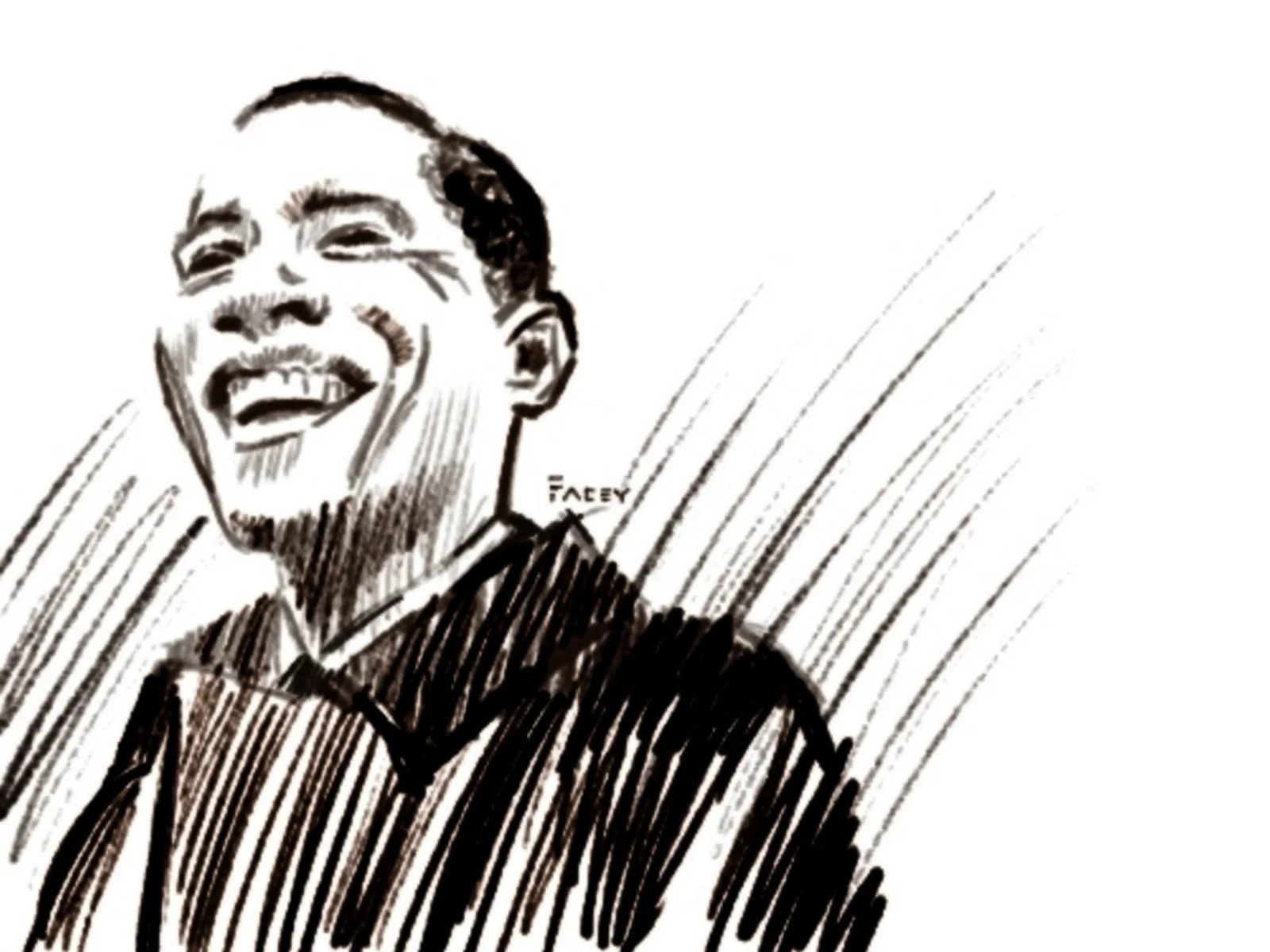 Candidate Obama, 2007
Digital illustration
Created in 2007, before the world knew how the story would unfold, this portrait captures Barack Obama at the threshold — a man carrying the weight of possibility. The work draws consciously from the great e