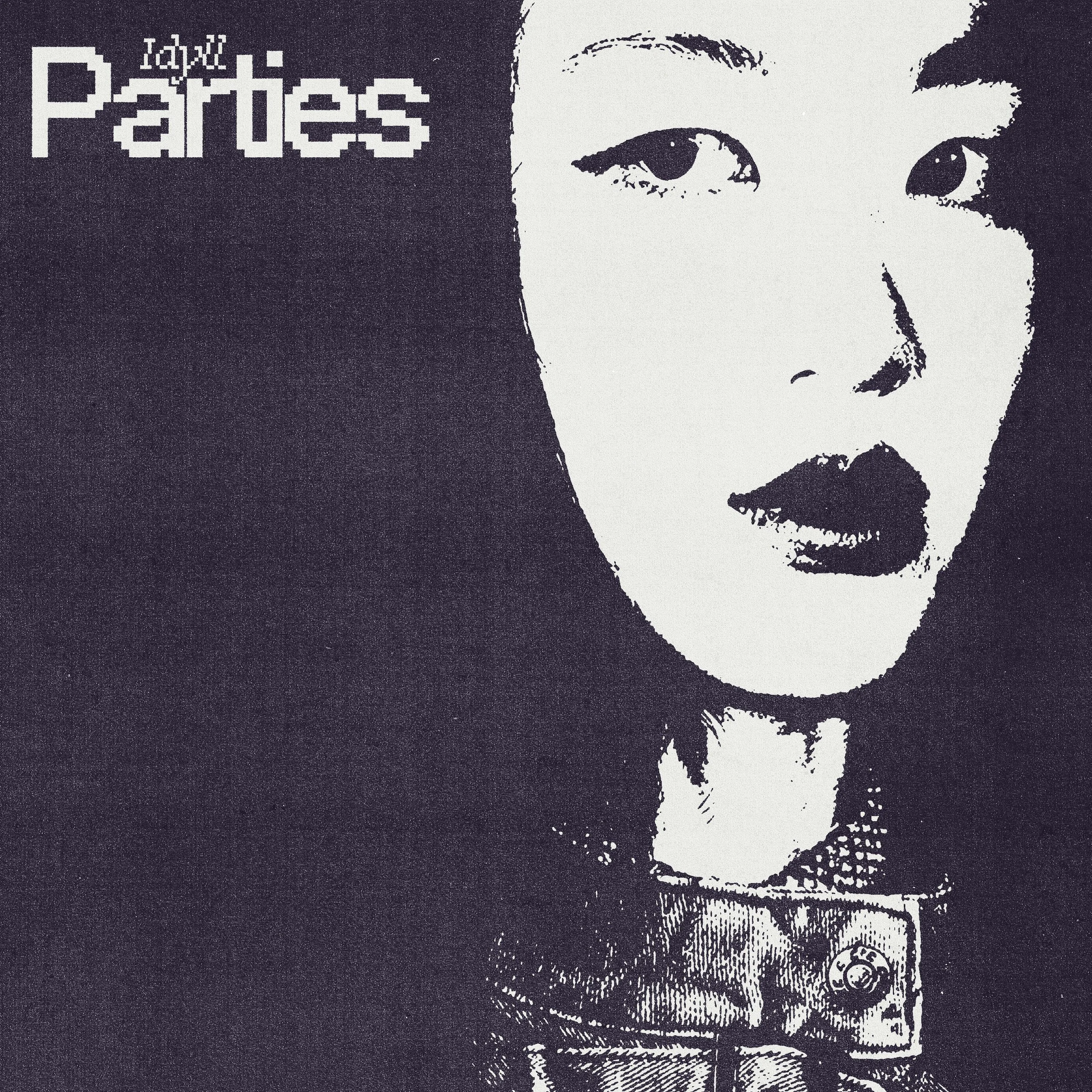 A black and white digital art portrait of a woman with short hair, with the text 'Fates' in a pixelated font on the left side.