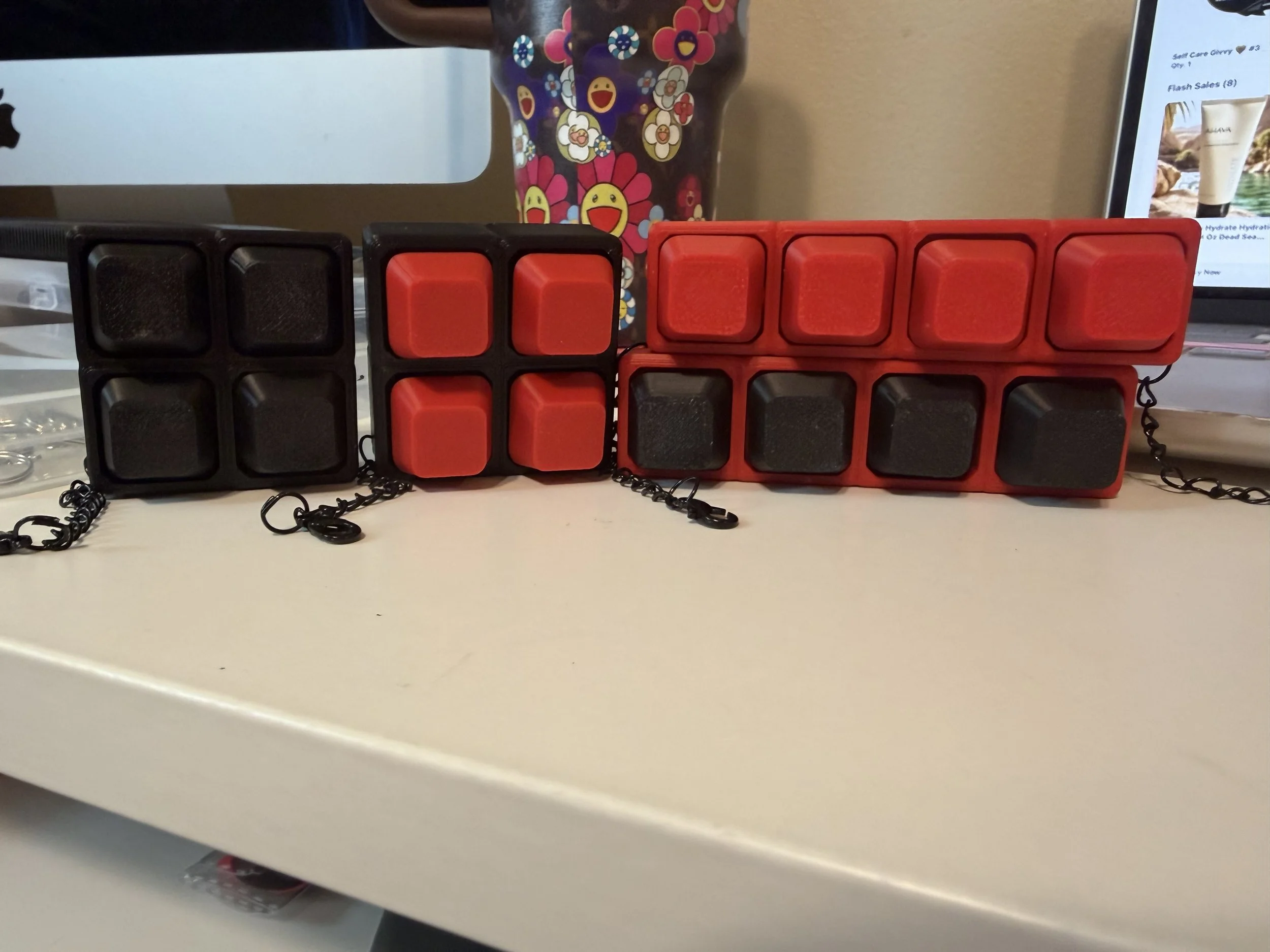 Keyboard Clicker Keychains – 4-Key Fidget Clickers
