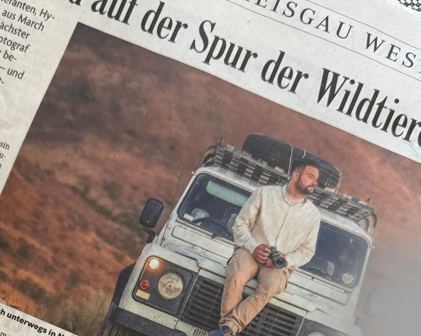 Badische Zeitung Artikel über Yasin Kirsch als Wildlife Fotograf