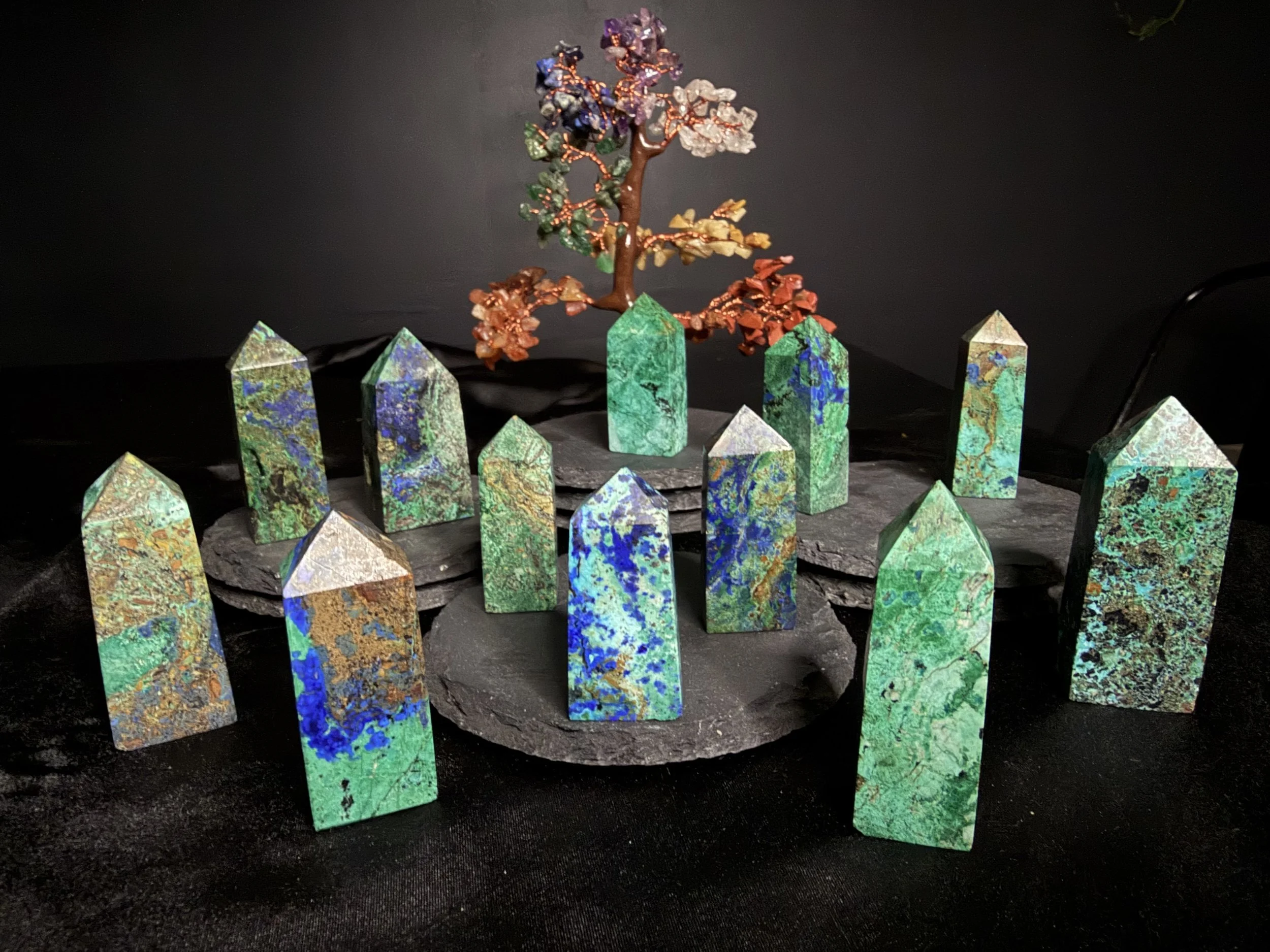Chrysocolla Four-sided Tower