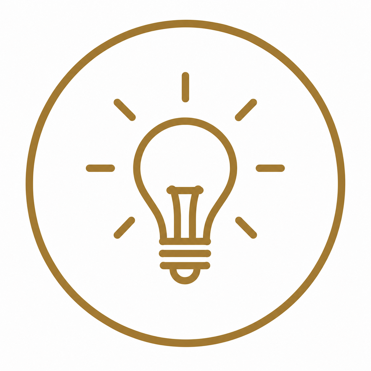 Clock with a lightbulb inside it and rays emanating from the bulb