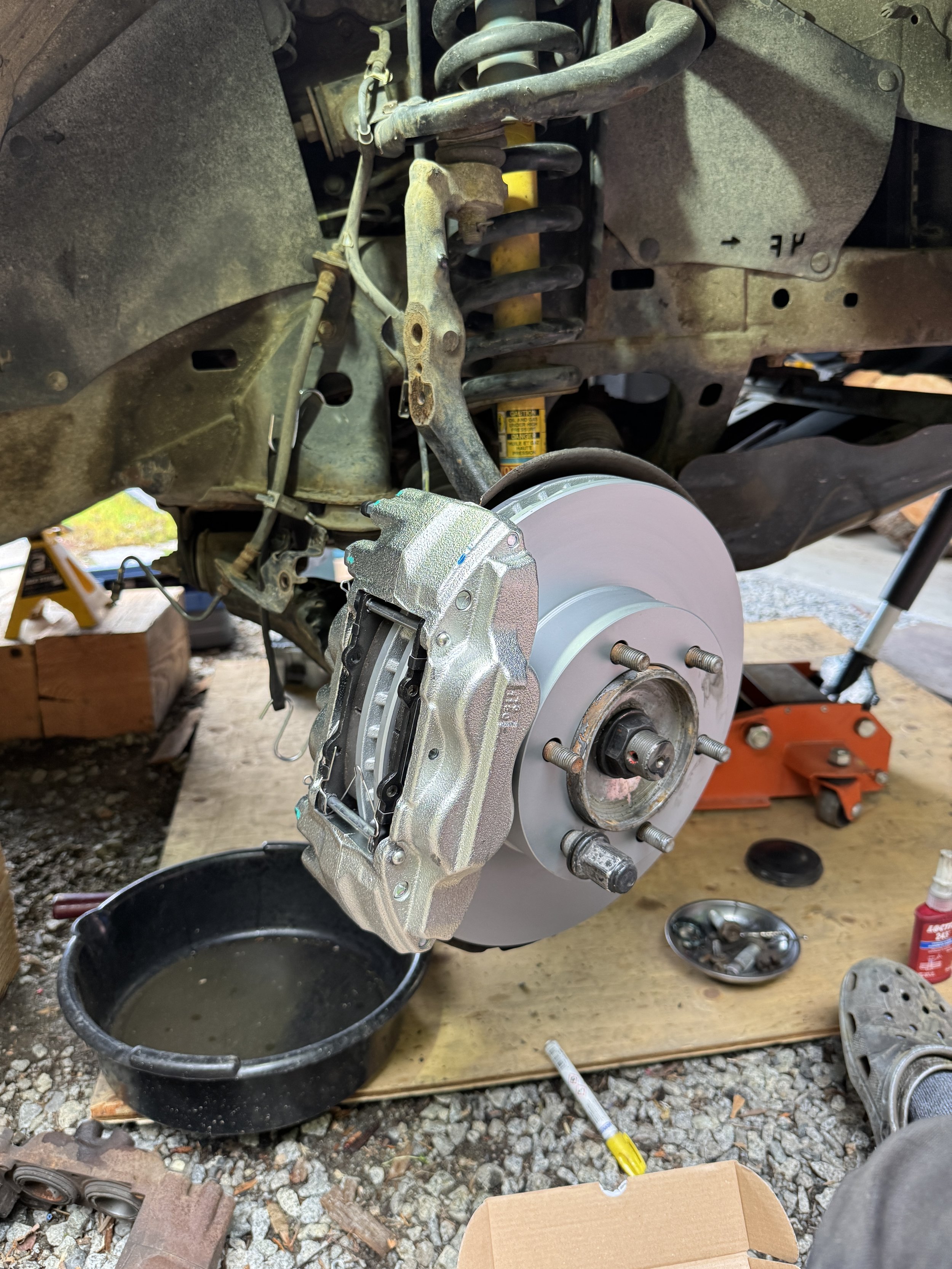 Front brakes on a Toyota Tacoma