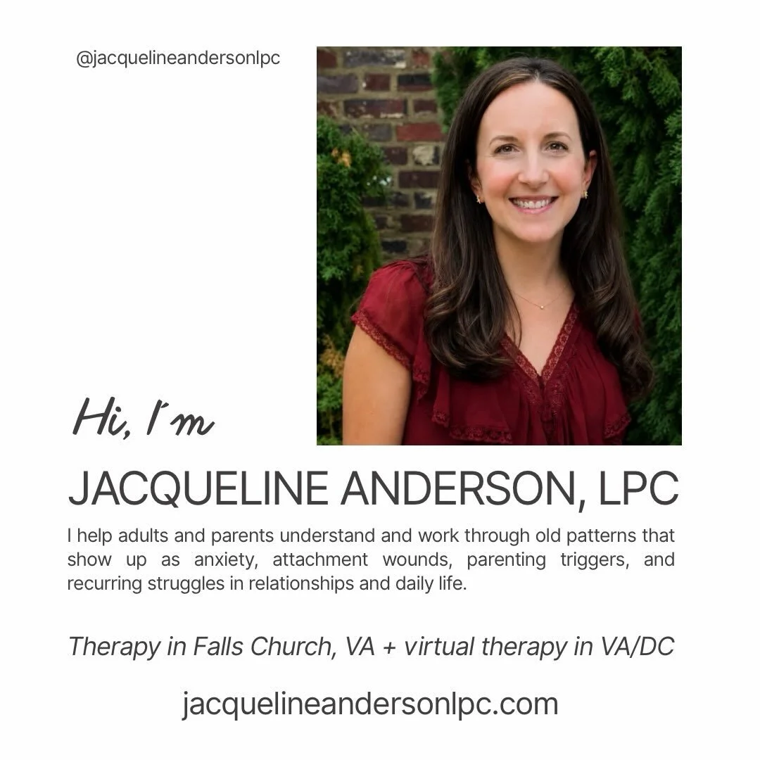 Today is the first official day of Jacqueline Anderson, LPC, PLLC!

I&rsquo;m excited to be opening my solo therapy practice, offering in-person therapy in Falls Church, VA, and virtual therapy for clients across Virginia and Washington, D.C.

I work