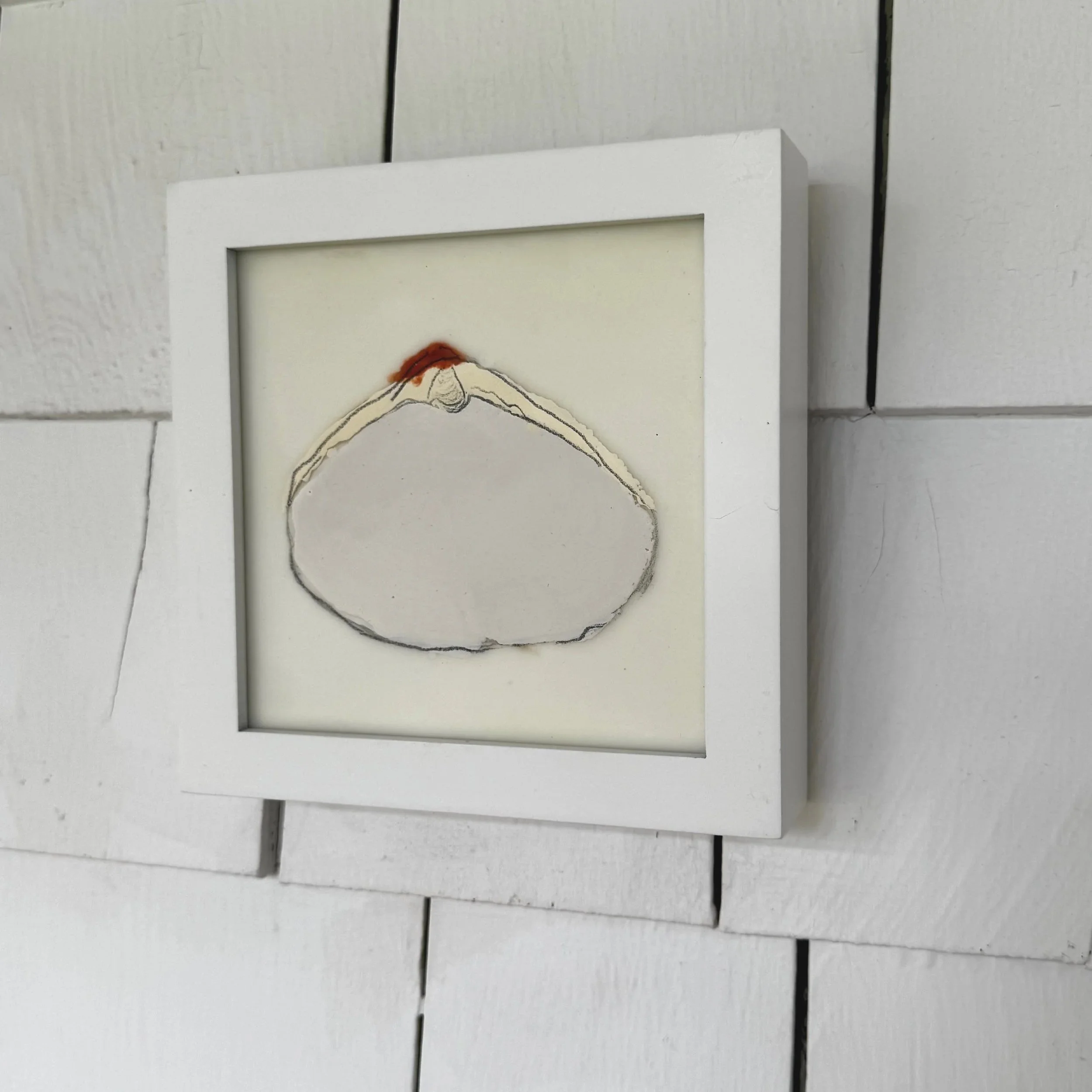 Found #1, encaustic on panel, 7.125x 7.125x 1.625 in (framed)