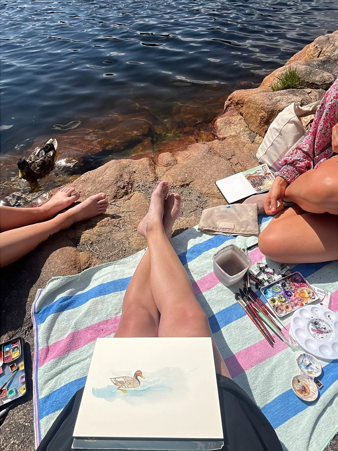 Maledate i baneheia med Emilie og Eline 🫶🏼🦆 og litt andunger p&aring; bes&oslash;k 🥹