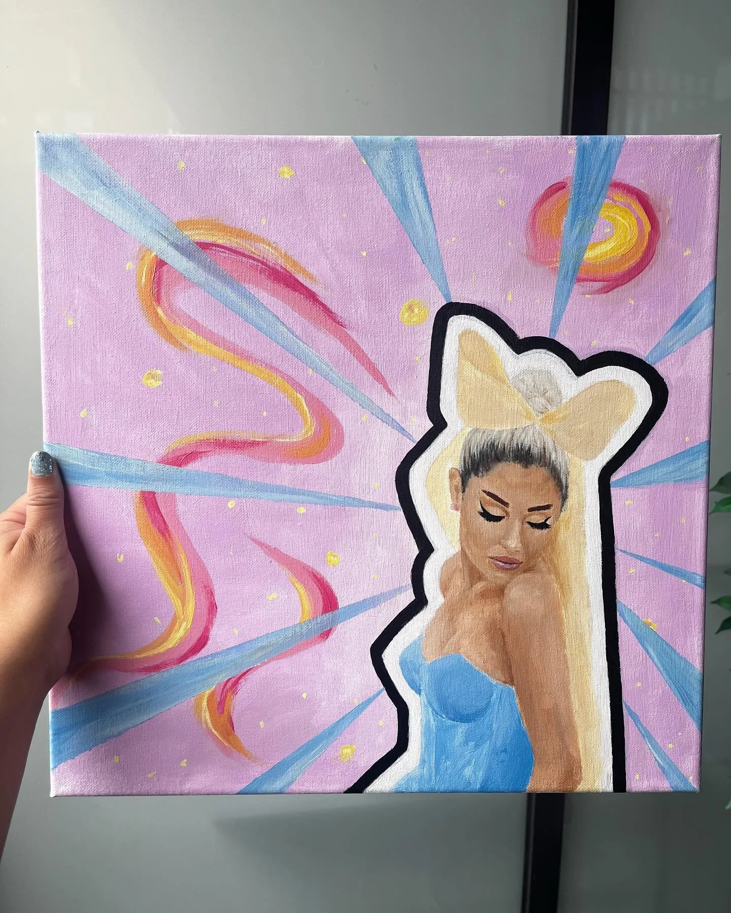 Malte @arianagrande i 2018 p&aring; kunst og h&aring;ndverk i en pop art oppgave🎨 Akryl p&aring; lerret 🫶🏼