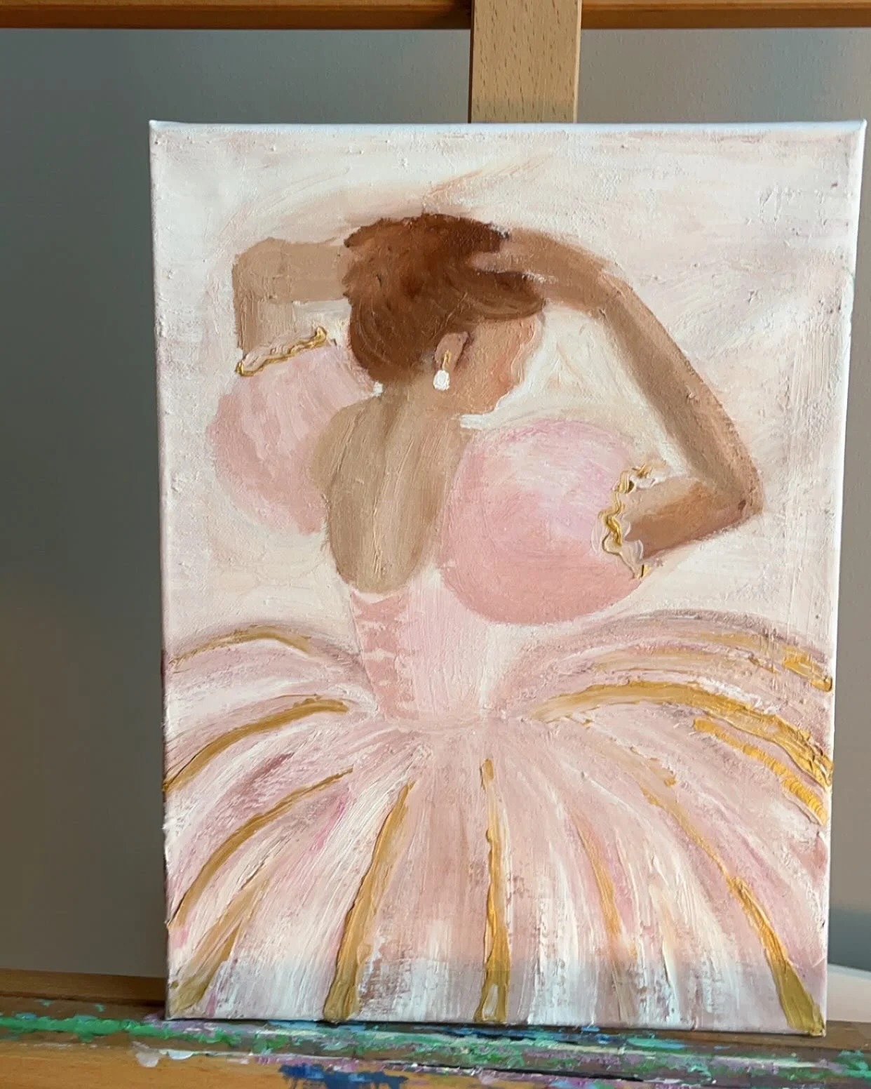 to oljemalerier jeg malte til barnerommet til lille Hedda💕🌸
