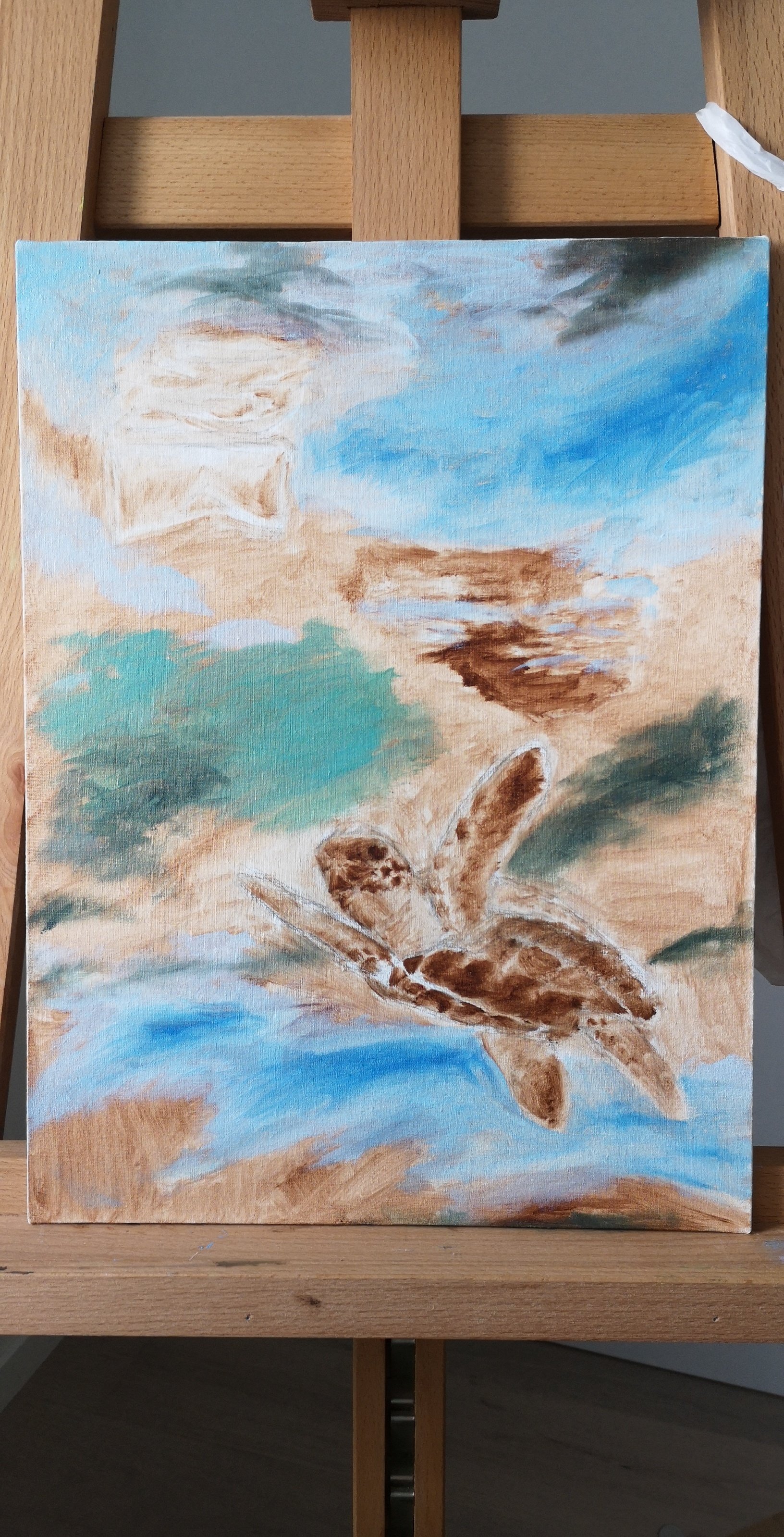 first bit of color on the canvas