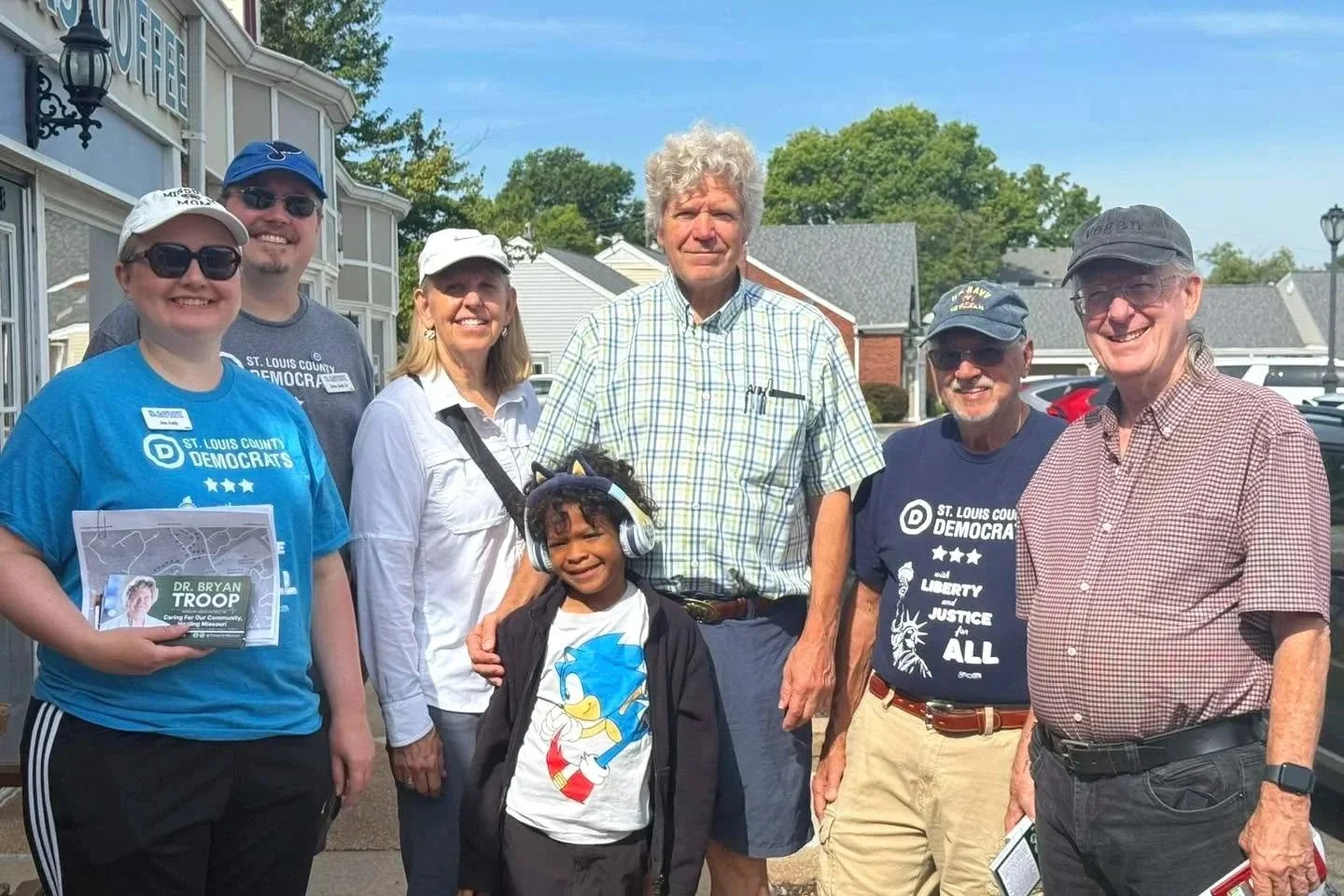 A group of volunteers at a canvass event for Bryan Troop