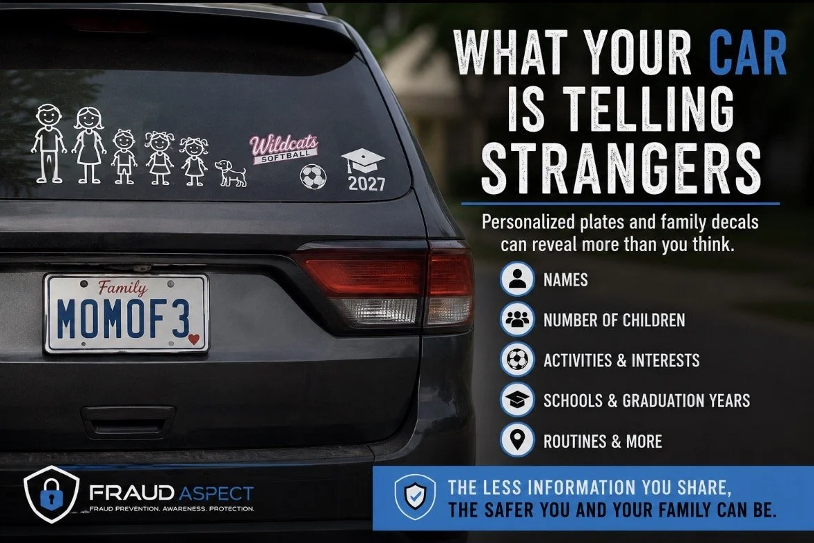 What Your Car Is Telling Strangers: The Hidden Risks of Personalized License Plates and Family Decals