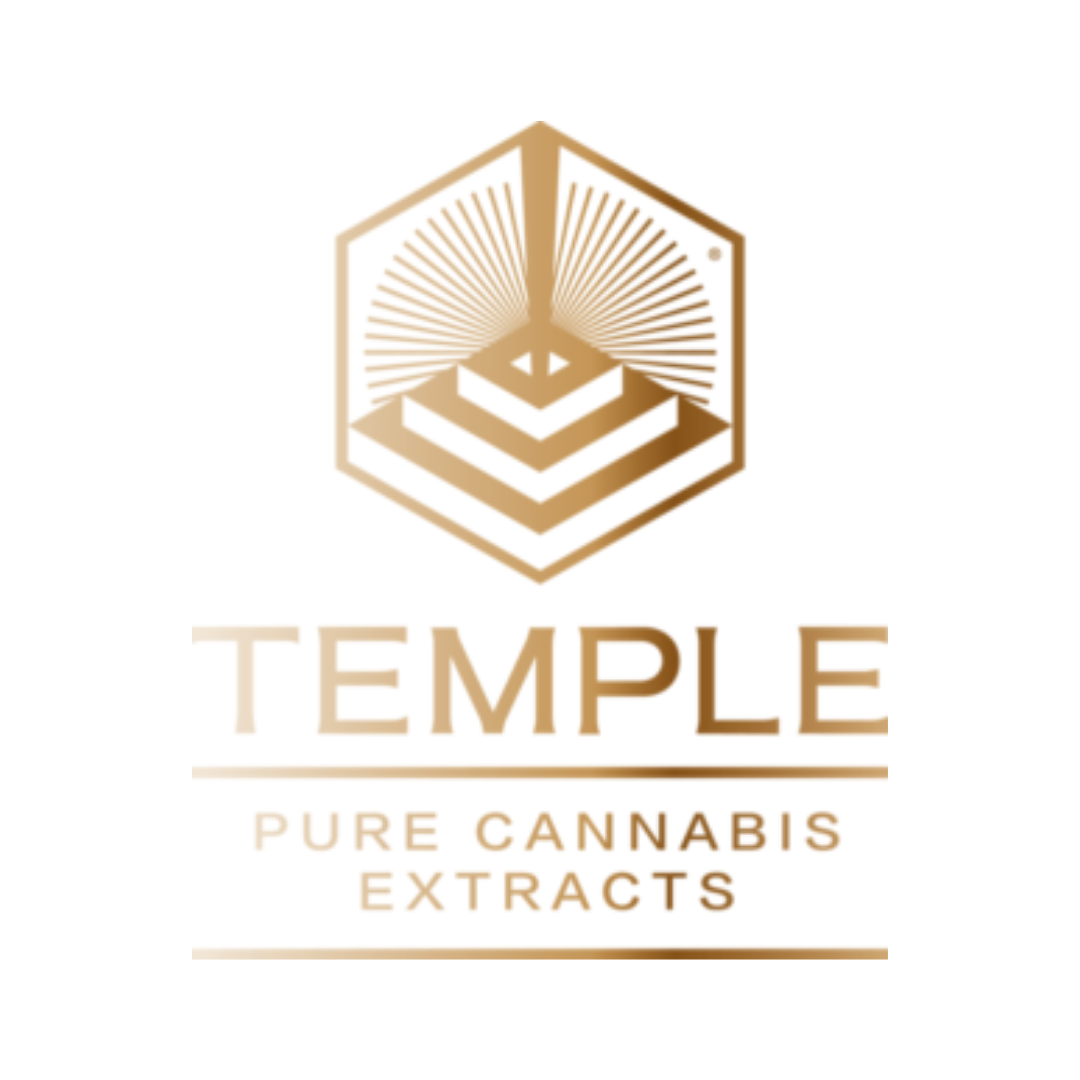 Logo for The Maple, a company that produces pure cannabis extracts, featuring a hexagon emblem with radiating lines and the company name with the tagline underneath.