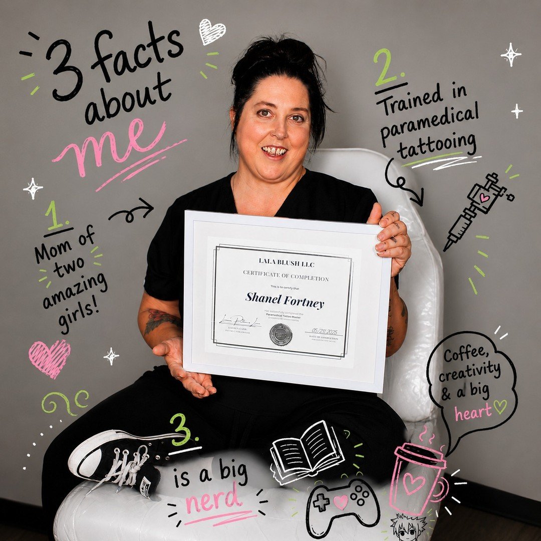 I thought I'd share a few facts about the person behind Fort Ink. 💚

✨ Mom of two amazing daughters
✨ Trained in paramedical tattooing
✨ A huge nerd who loves books, anime, video games, and getting way too invested in fictional characters

Building 