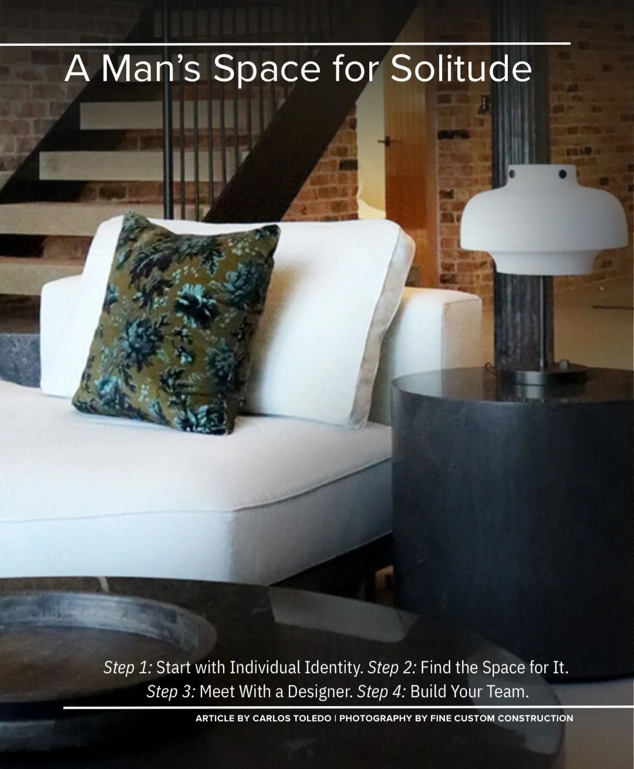 Everyone needs a place to recharge. Whether it&rsquo;s a quiet reading room, a game-day retreat, or a space to pursue your passions, the best rooms are the ones that reflect who you are beyond the office. Our latest article with @finecustomco shares 