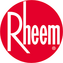 Red Rheem logo with white text enclosed in a circle